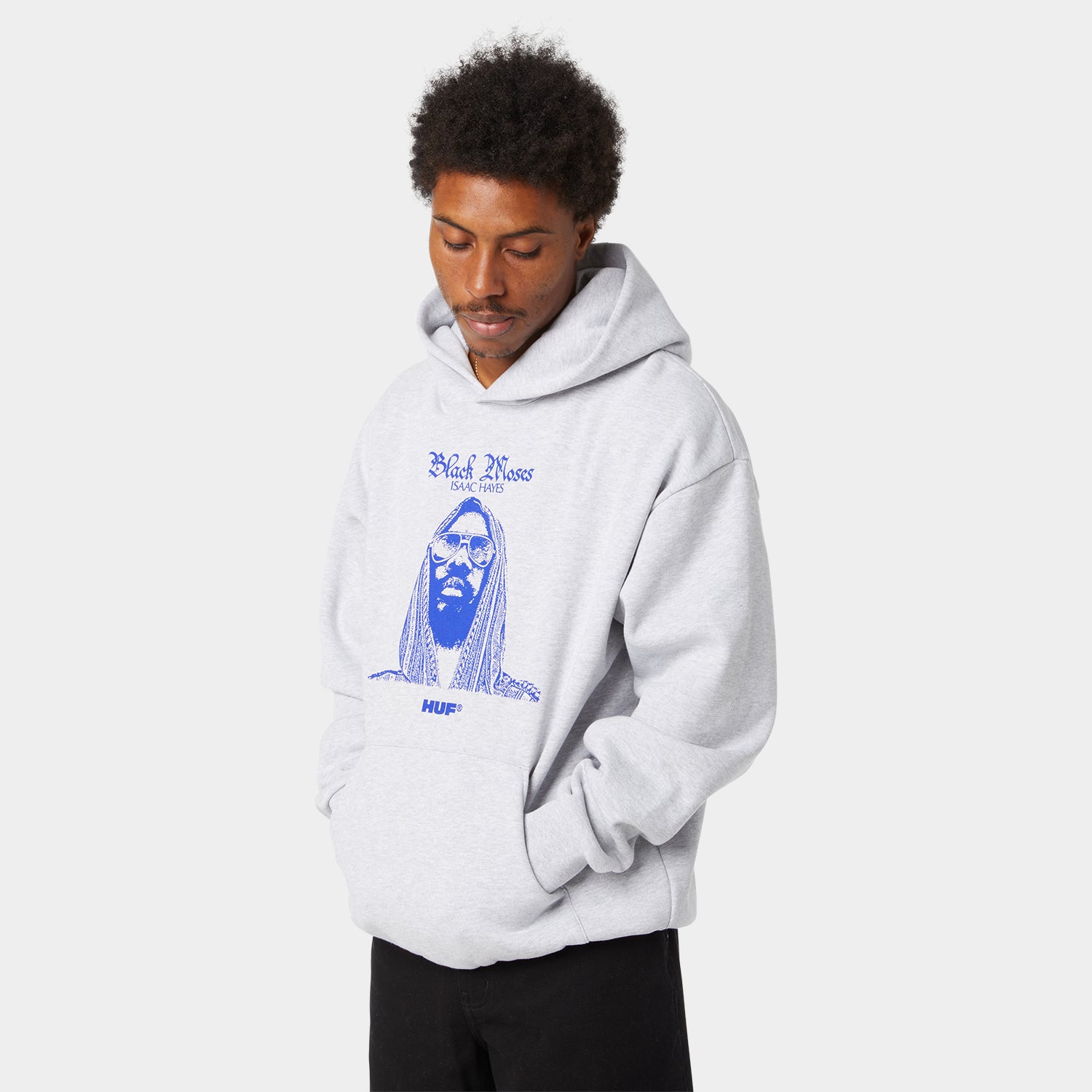 HUF (ハフ) Worldwide JP /HOODIES（パーカー）/ HUF X ISAAC HAYES BLACK MOSES HEAVYWEIGHT HOODIE商品 / ASH