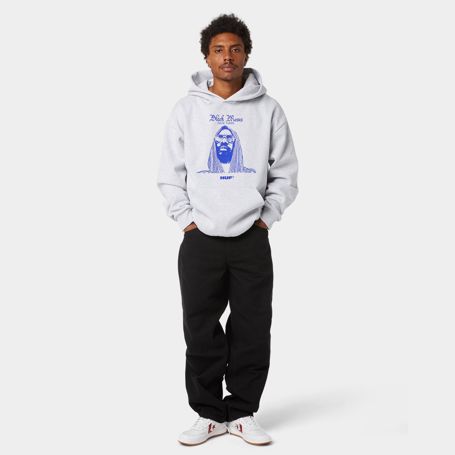 HUF (ハフ) Worldwide JP /HOODIES（パーカー）/ HUF X ISAAC HAYES BLACK MOSES HEAVYWEIGHT HOODIE商品 / ASH