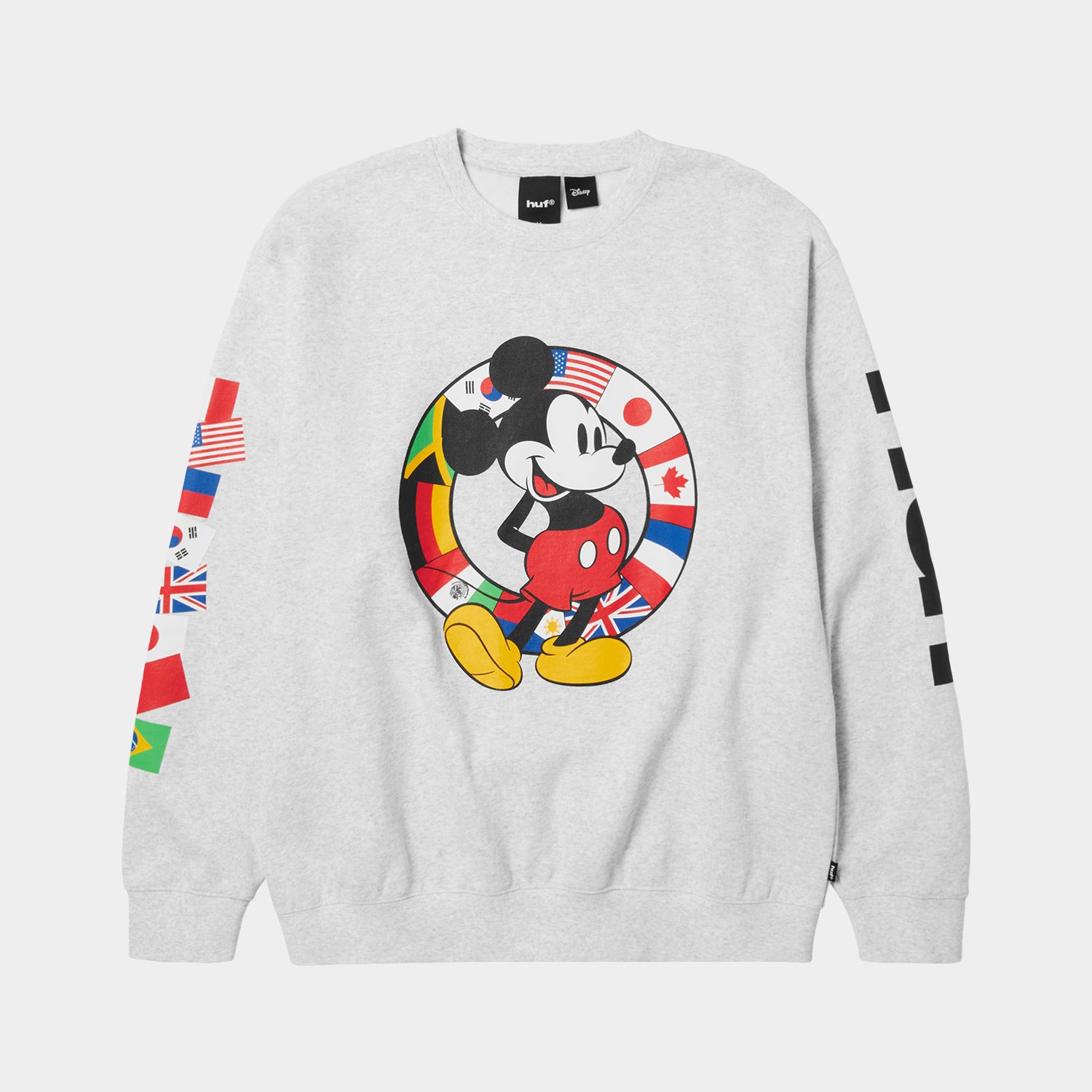 HUF (ハフ) Worldwide JP /SWEATSHIRTS（スウェットシャツ）/ DISNEY | HUF MICKEY WORLDWIDE TOUR CREWNECK商品 / HEATHER GREY