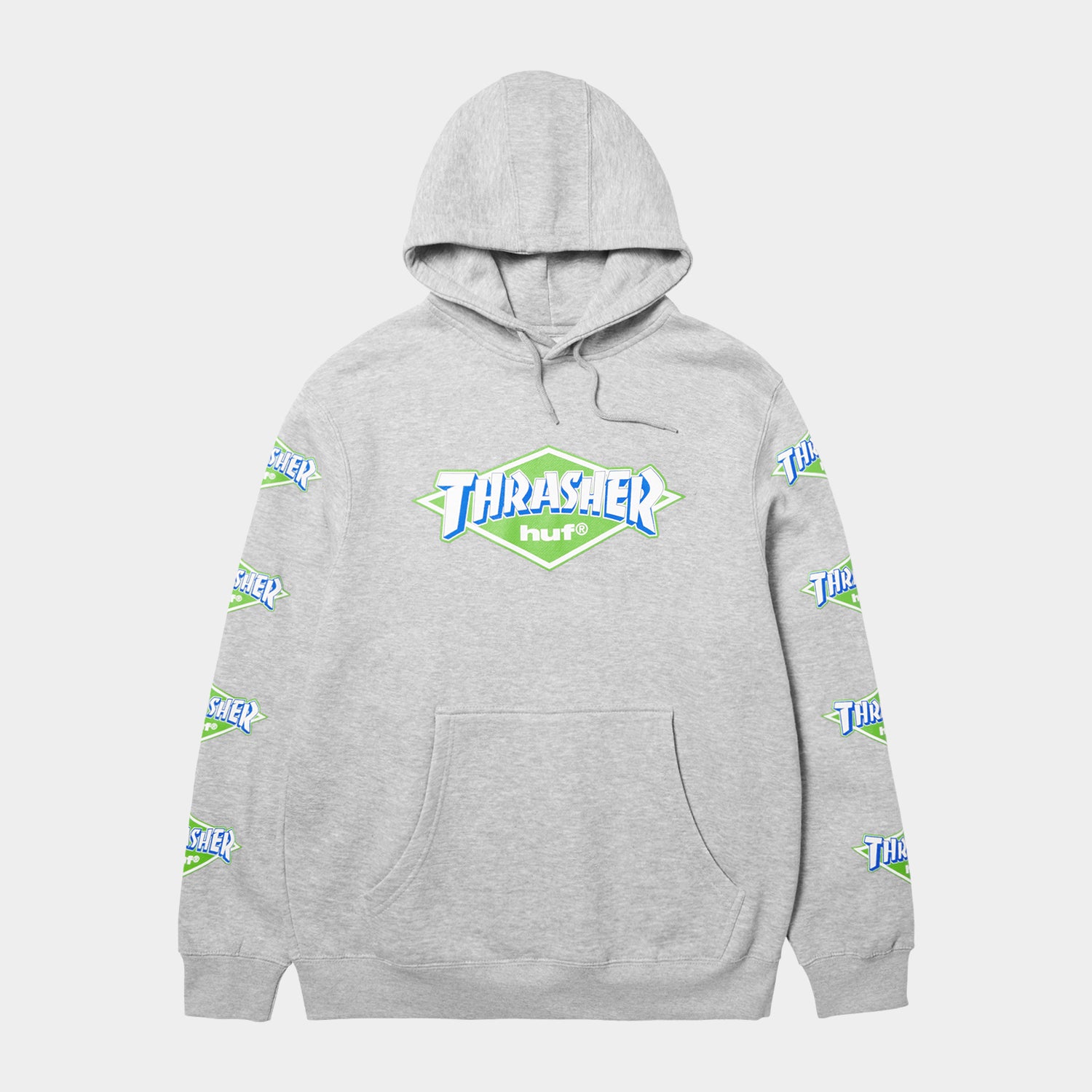 HUF (ハフ) Worldwide JP /HOODIES（パーカー）/ HUF X THRASHER LOGO HOODIE商品 / HEATHER GREY