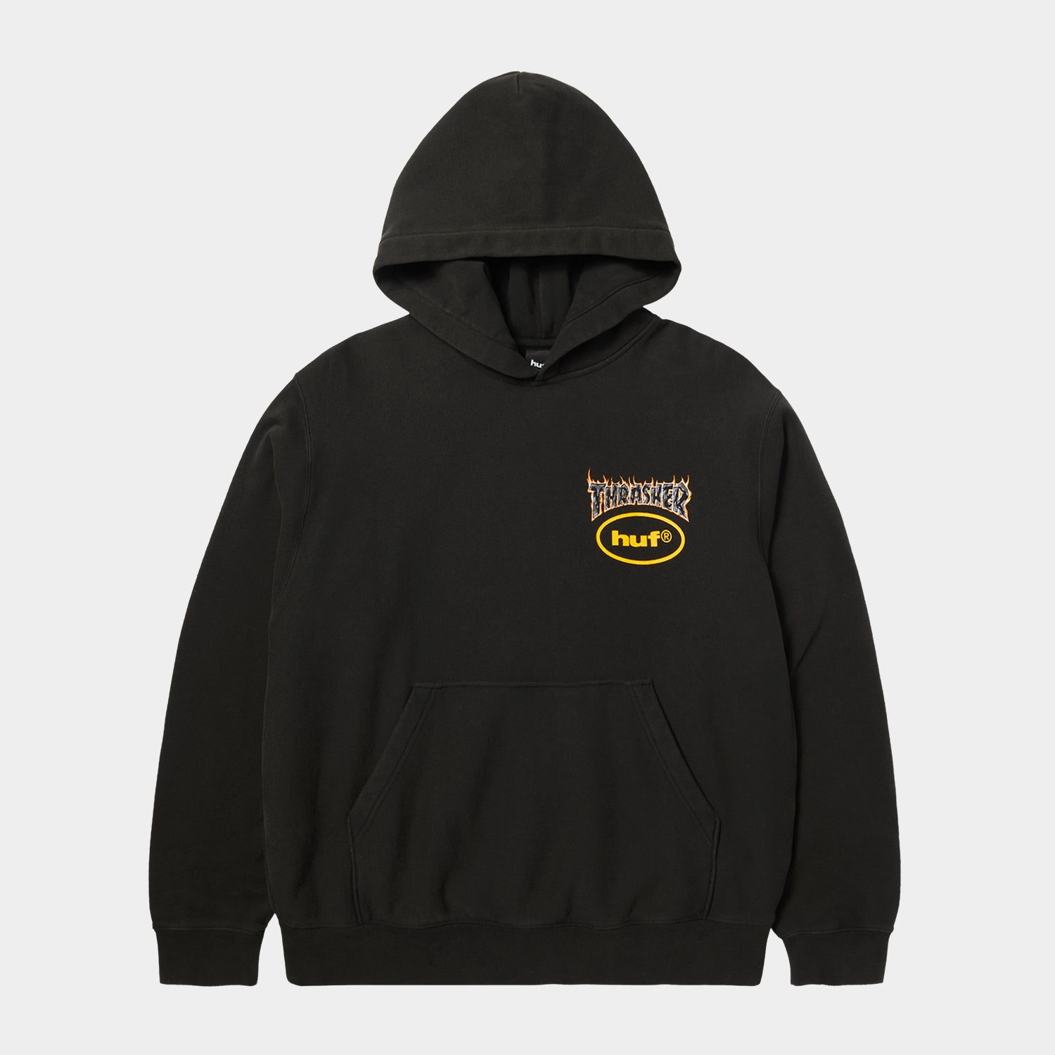 HUF (ハフ) Worldwide JP /HOODIES（パーカー）/ HUF X THRASHER MELTDOWN HEAVYWEIGHT HOODIE商品 / WASHED BLACK