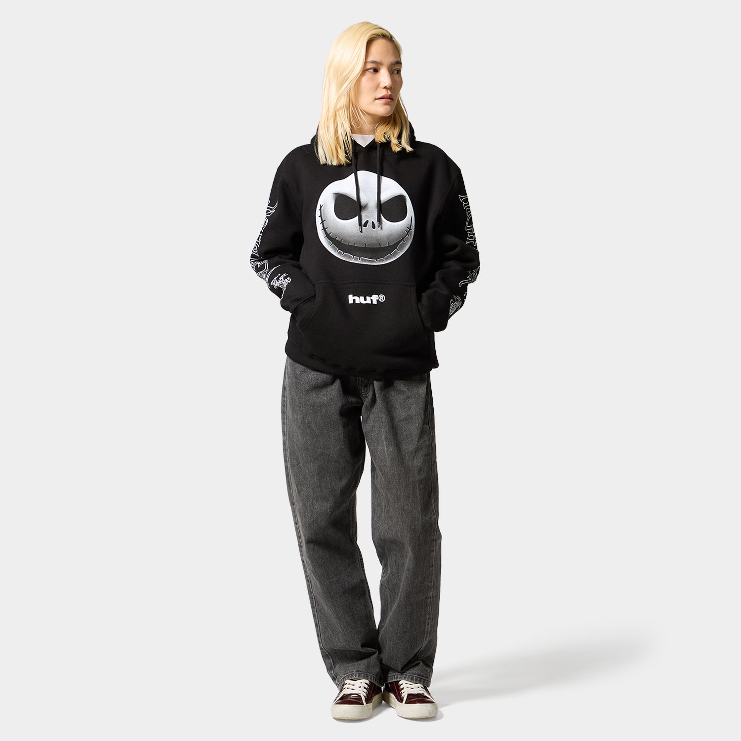 HUF (ハフ) Worldwide JP /HOODIES（パーカー）/ HUF X NIGHTMARE BEFORE CHRISTMAS JACK SKELLINGTON HOODIE商品 / BLACK