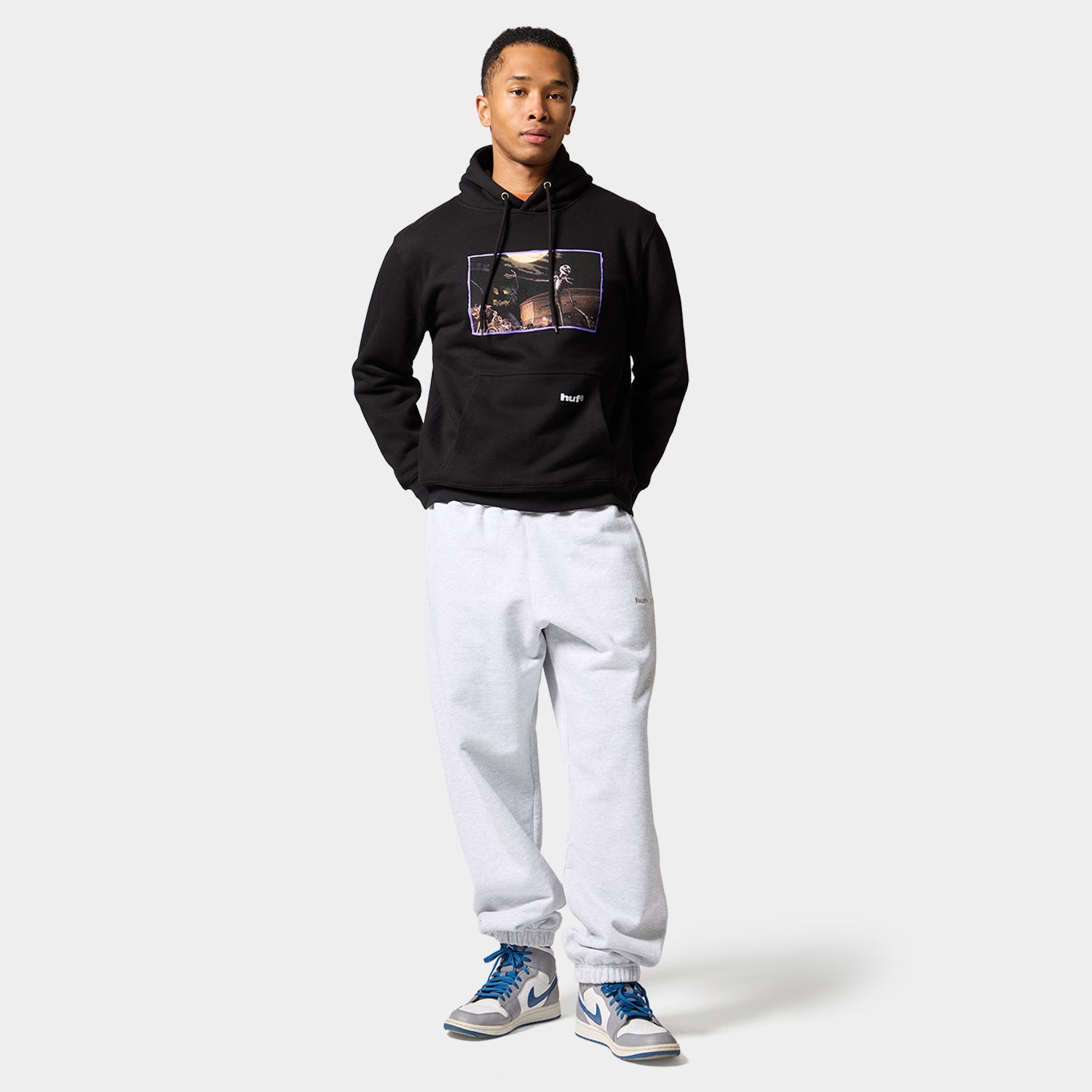 HUF (ハフ) Worldwide JP /HOODIES（パーカー）/ HUF X NIGHTMARE BEFORE CHRISTMAS JACK TOWN MEETING HOODIE商品 / BLACK