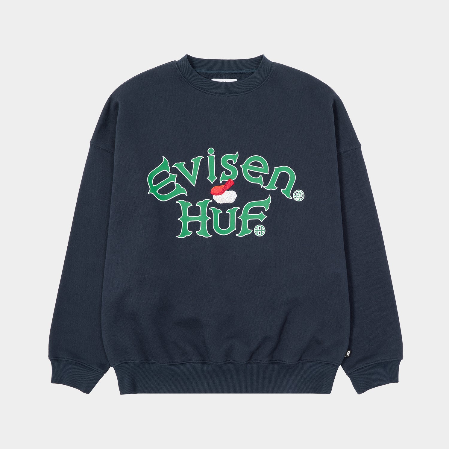 HUF (ハフ) Worldwide JP /SWEATSHIRTS（スウェットシャツ）/ HUF X EVISEN SUSHI CREW FLEECE商品 / NAVY
