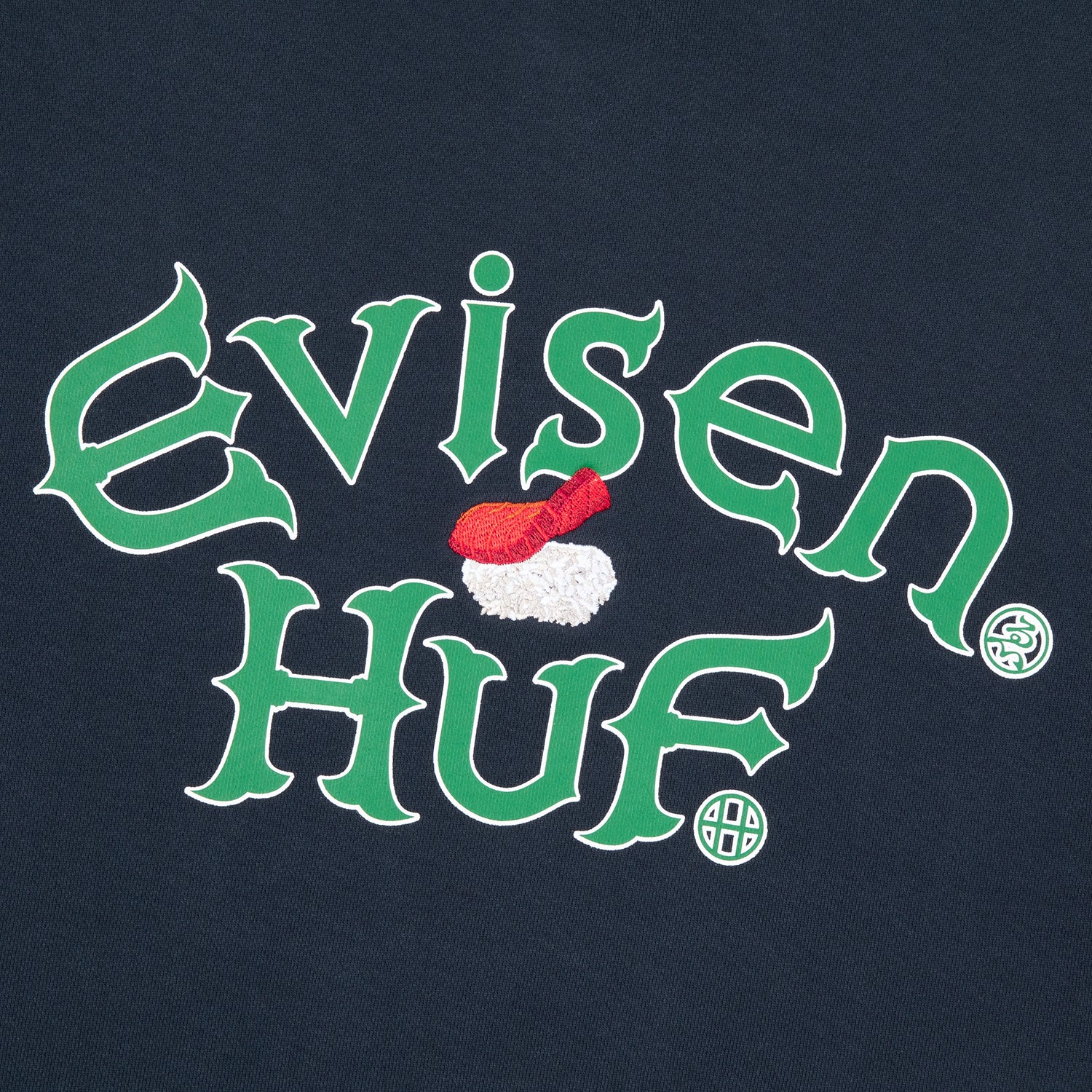 HUF (ハフ) Worldwide JP /SWEATSHIRTS（スウェットシャツ）/ HUF X EVISEN SUSHI CREW FLEECE商品 / NAVY