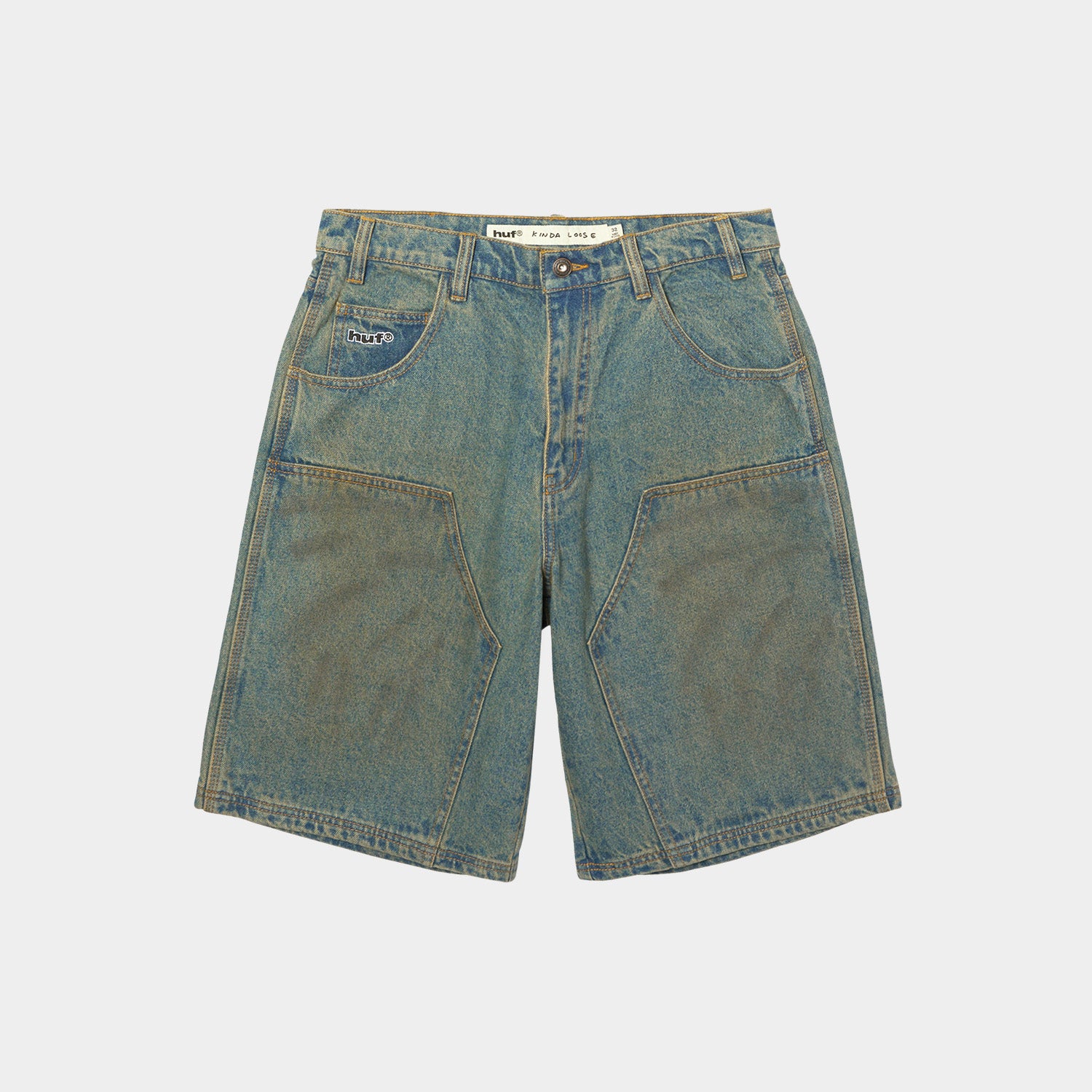 HUF (ハフ) Worldwide JP /SHORTS（ショーツ）/ KINDA LOOSE DOUBLE KNEE SHORT商品 / DIRTY WASH