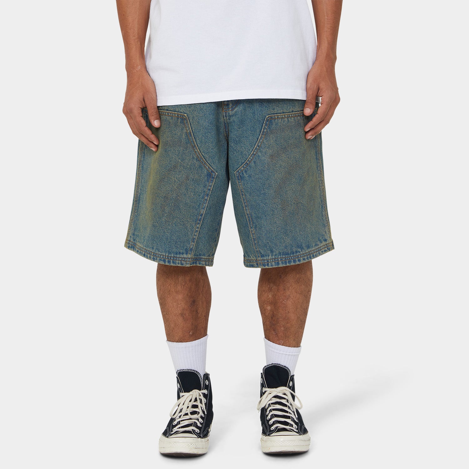 HUF (ハフ) Worldwide JP /SHORTS（ショーツ）/ KINDA LOOSE DOUBLE KNEE SHORT商品 / DIRTY WASH