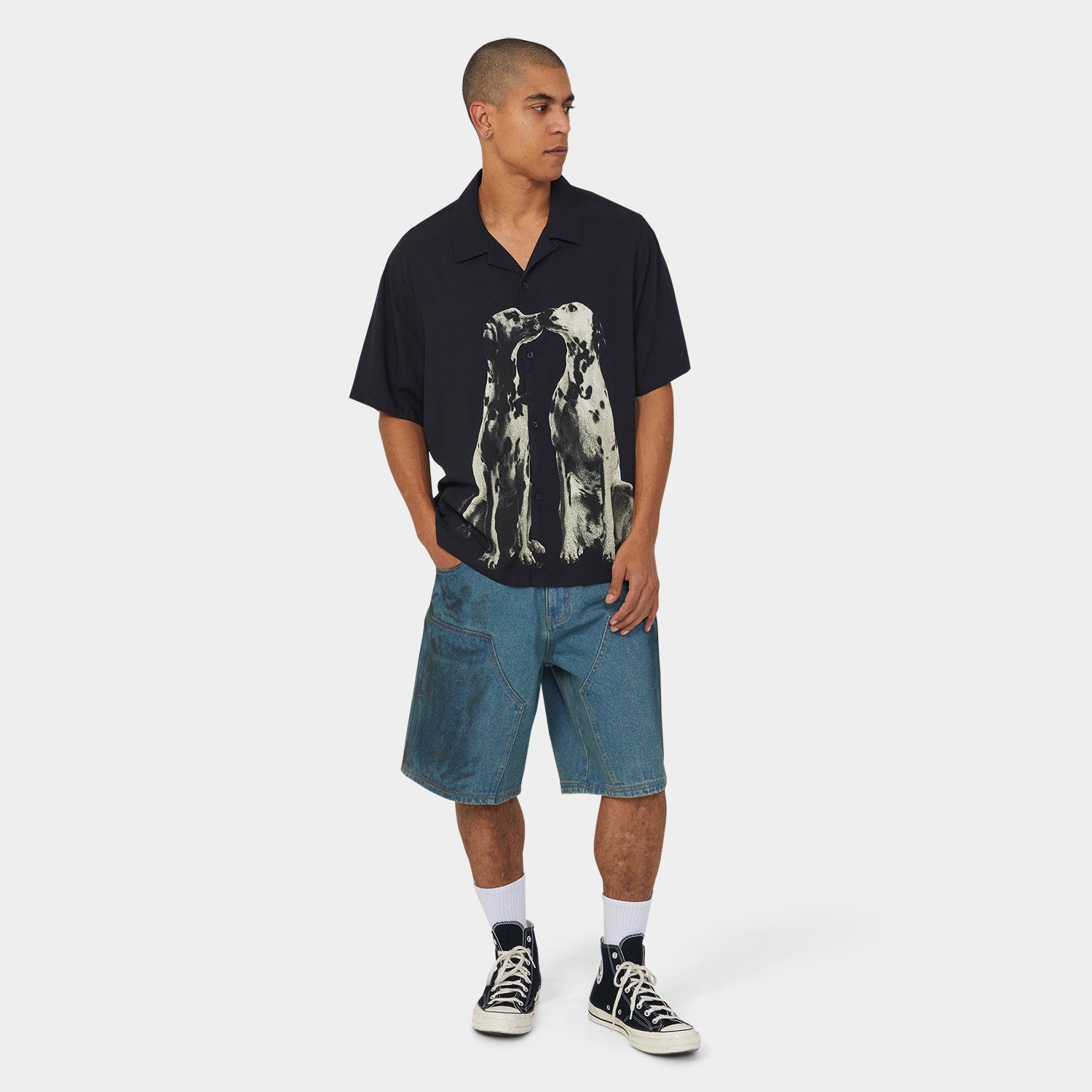HUF (ハフ) Worldwide JP /SHORTS（ショーツ）/ KINDA LOOSE DOUBLE KNEE SHORT商品 / DIRTY WASH