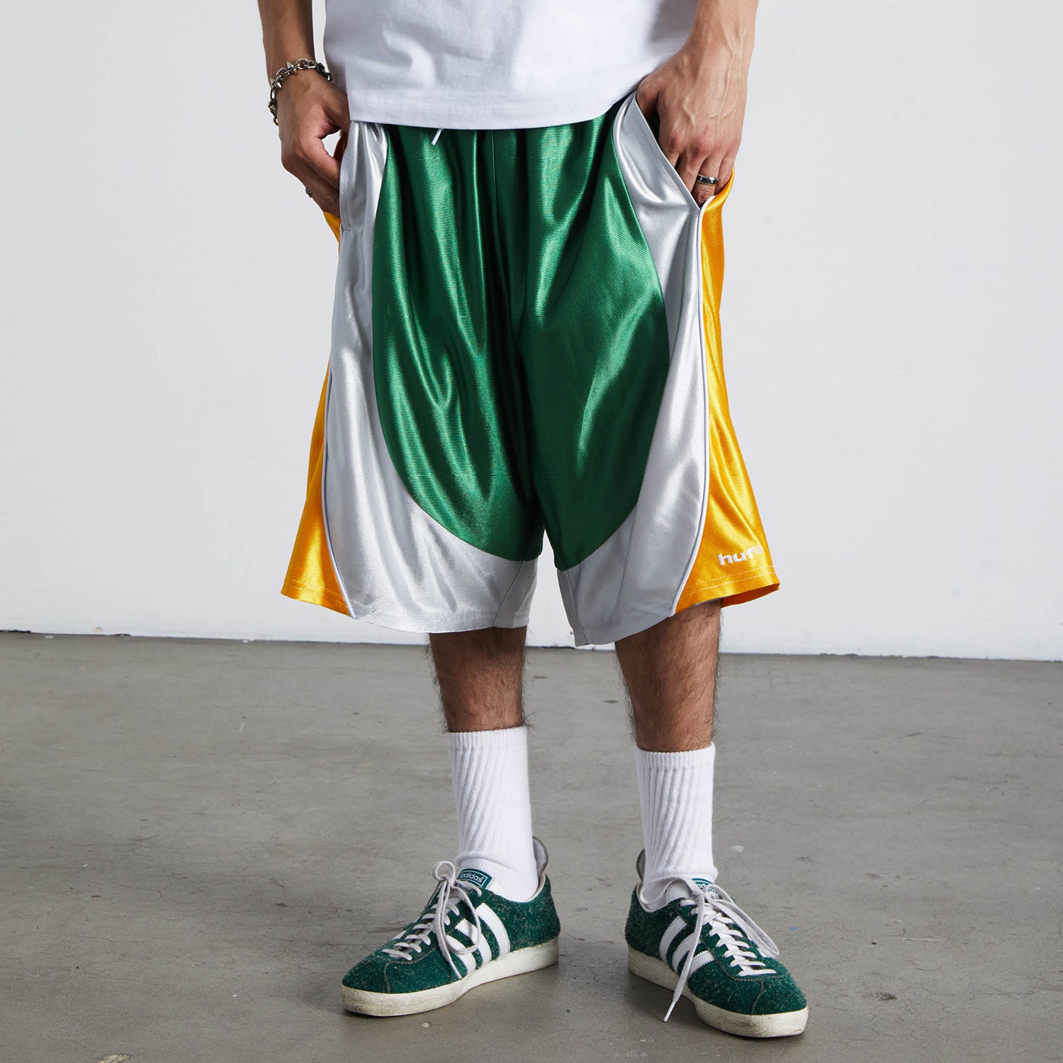 HUF (ハフ) Worldwide JP /SHORTS（ショーツ）/ BRADLEY BASKETBALL SHORT商品 / ACID GREEN