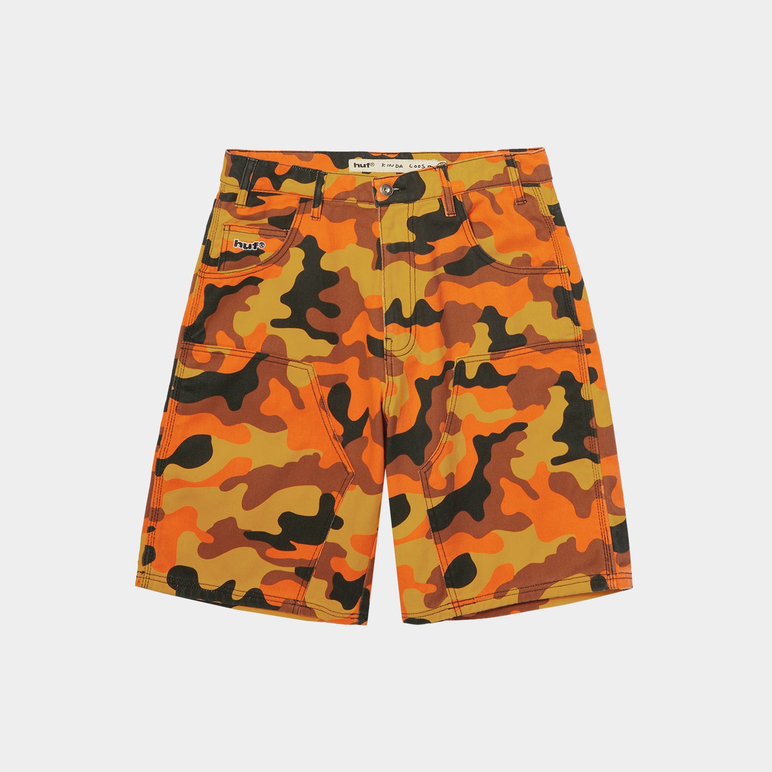 HUF (ハフ) Worldwide JP /SHORTS（ショーツ）/ KINDA LOOSE DOUBLE KNEE CAMO SHORT商品 / LAVA
