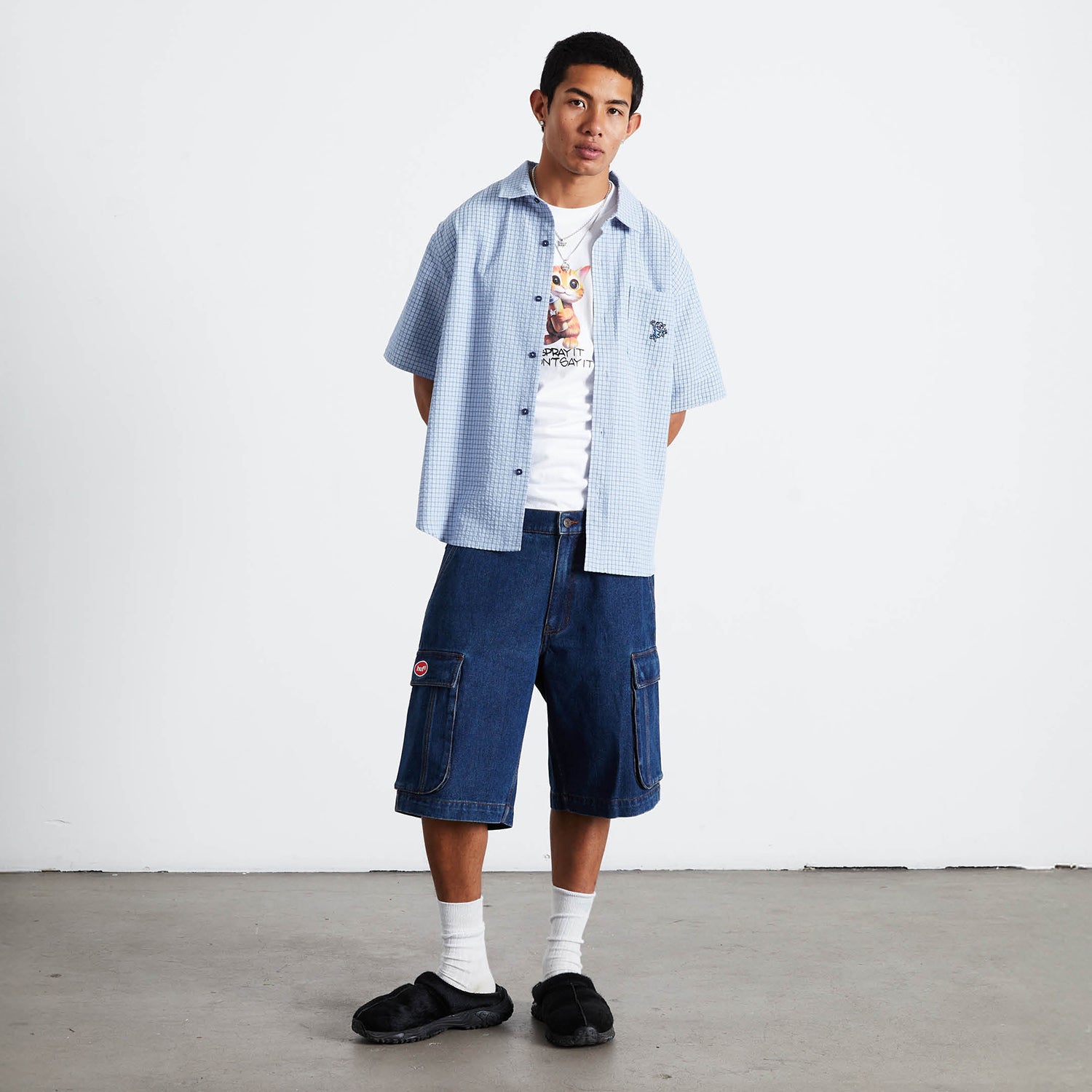 HUF (ハフ) Worldwide JP /SHORTS（ショーツ）/ OVAL DENIM CARGO SHORT商品 / INDIGO