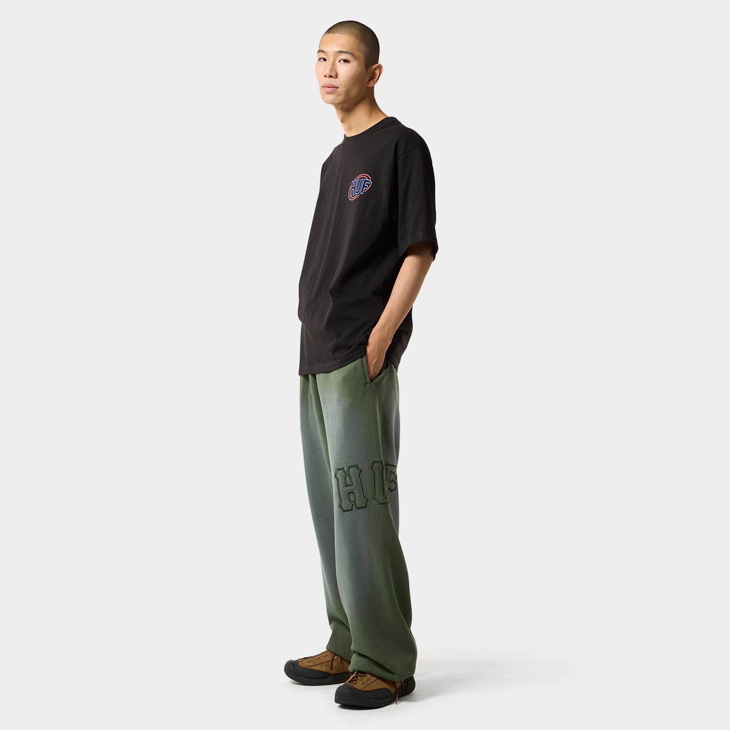 HUF (ハフ) Worldwide JP /PANTS（パンツ）/ ARCH WIDE FLEECE PANT商品 / BLACK