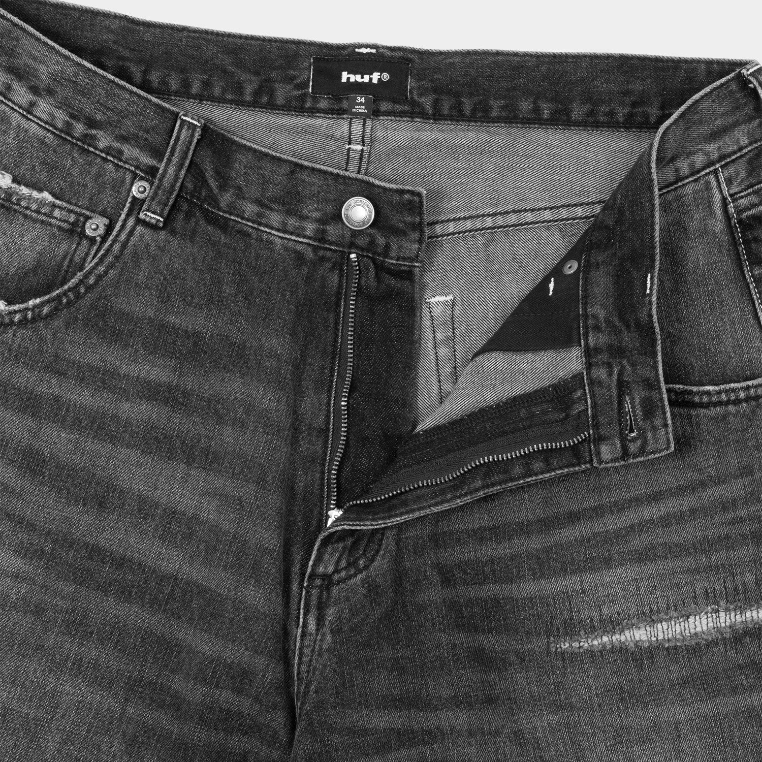 HUF (ハフ) Worldwide JP /PANTS（パンツ）/ EXPRESSION REPAIR DENIM PANT商品 / WASHED BLACK