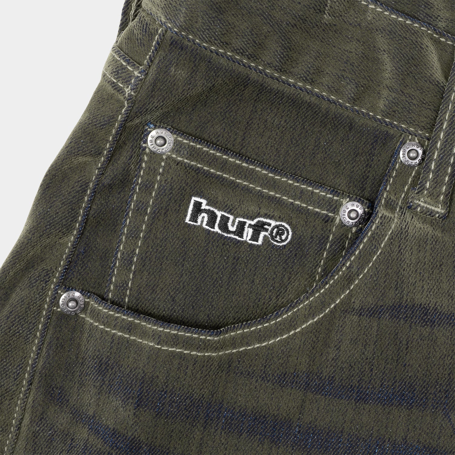 HUF (ハフ) Worldwide JP /PANTS（パンツ）/ HUF eightynine FLOCKED PANT商品 / OLIVE