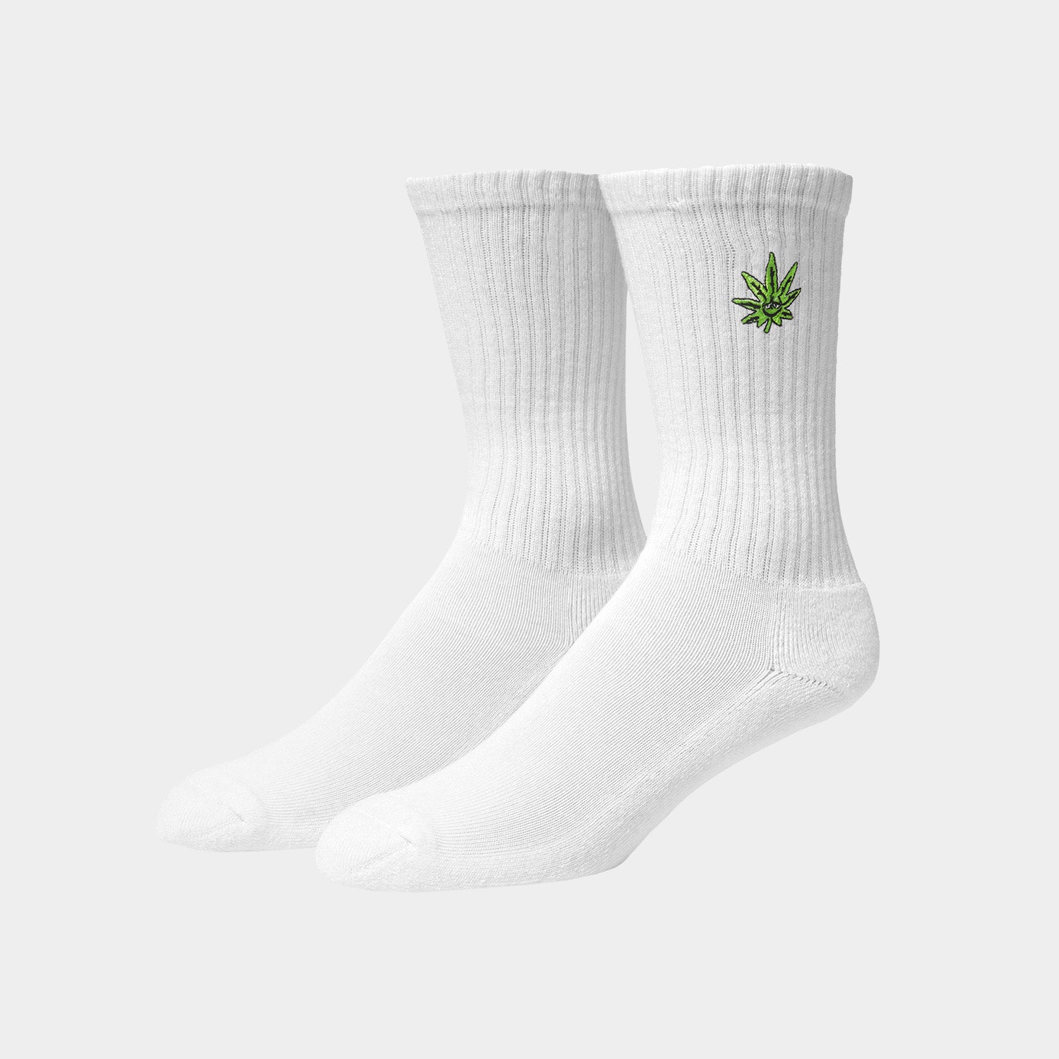 HUF (ハフ) Worldwide JP /SOCKS（ソックス）/ GREEN BUDDY EMBROIDERED SOCKS商品 / WHITE