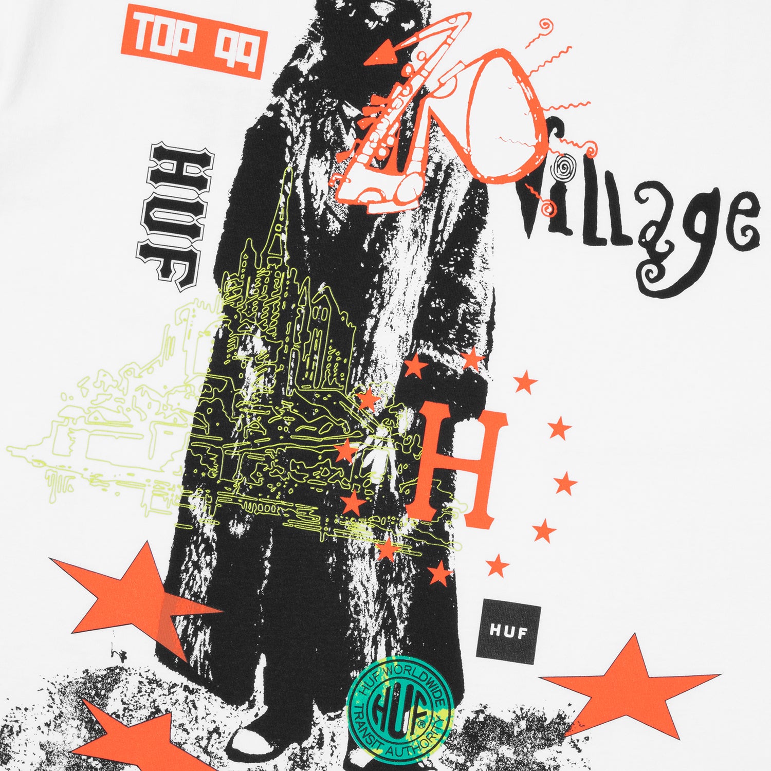 HUF (ハフ) Worldwide JP /T-SHIRTS（Tシャツ）/ TWO BLOCKS OF SUNSHINE TEE商品 / WHITE