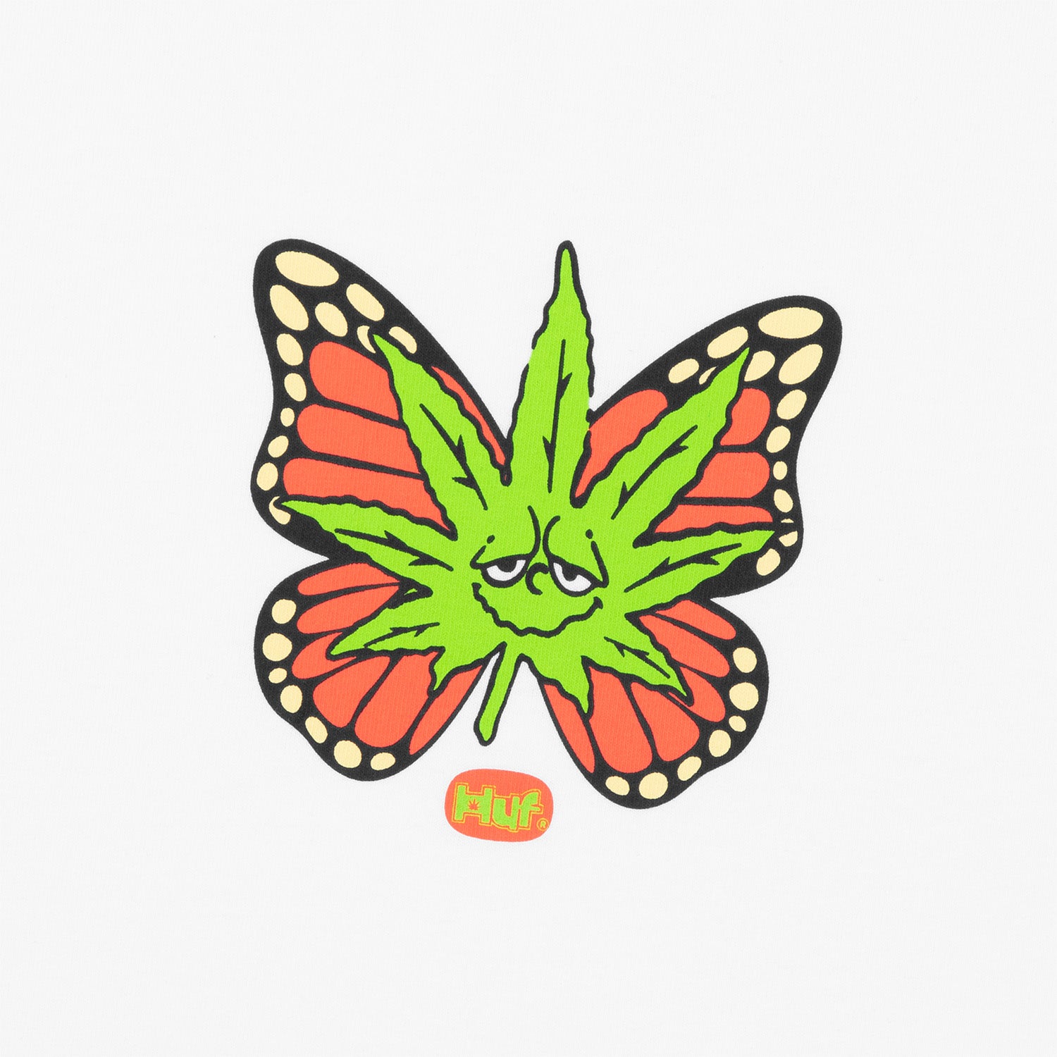 HUF (ハフ) Worldwide JP /T-SHIRTS（Tシャツ）/ GREEN BUDDERFLY TEE商品 / LT ORANGE