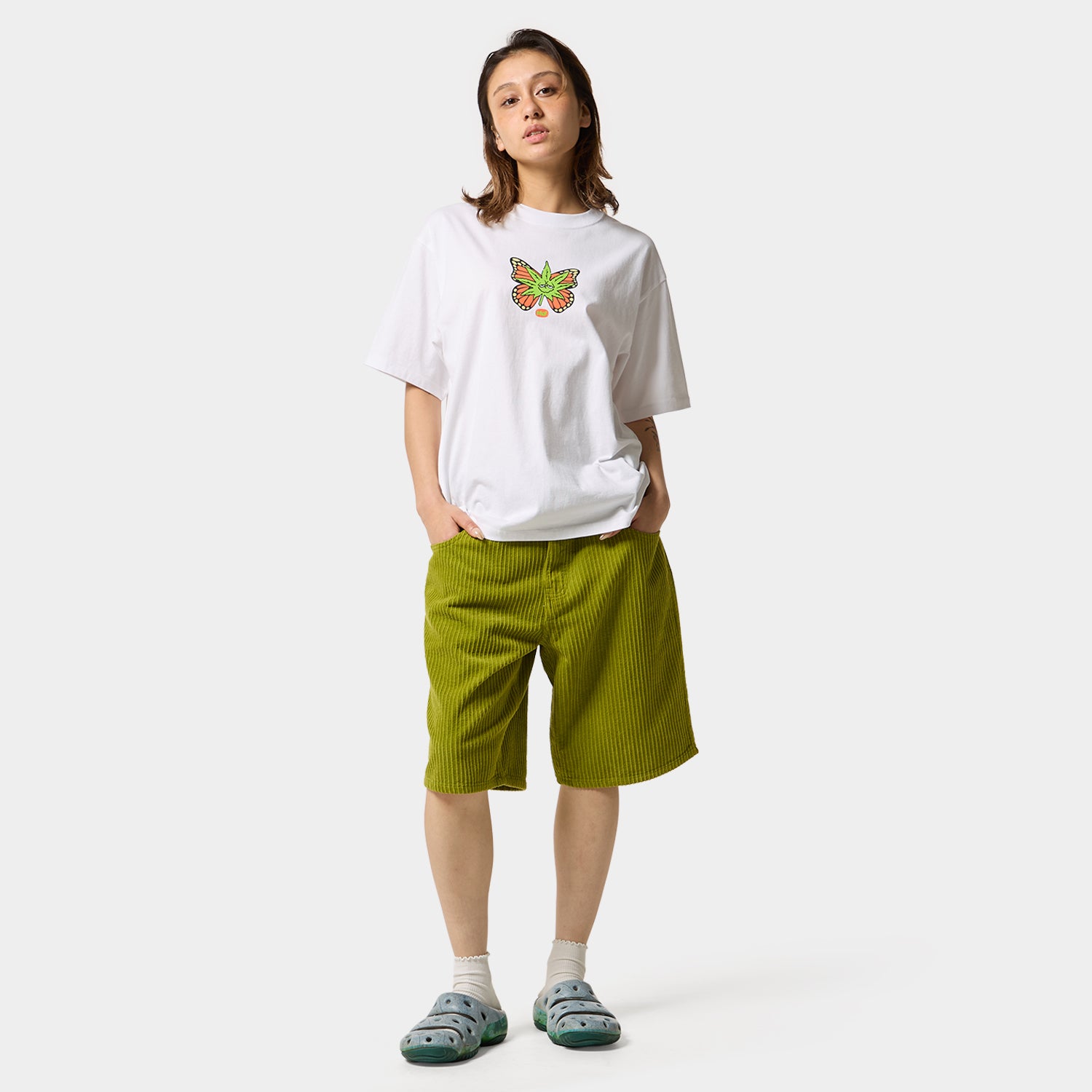 HUF (ハフ) Worldwide JP /T-SHIRTS（Tシャツ）/ GREEN BUDDERFLY TEE商品 / LT ORANGE