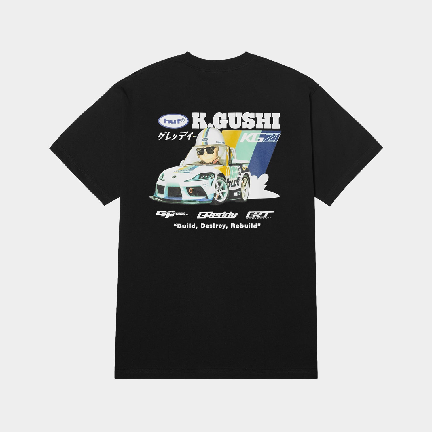 HUF (ハフ) Worldwide JP /T-SHIRTS（Tシャツ）/ HUF X GREDDY GUSHI TEE商品 / BLACK