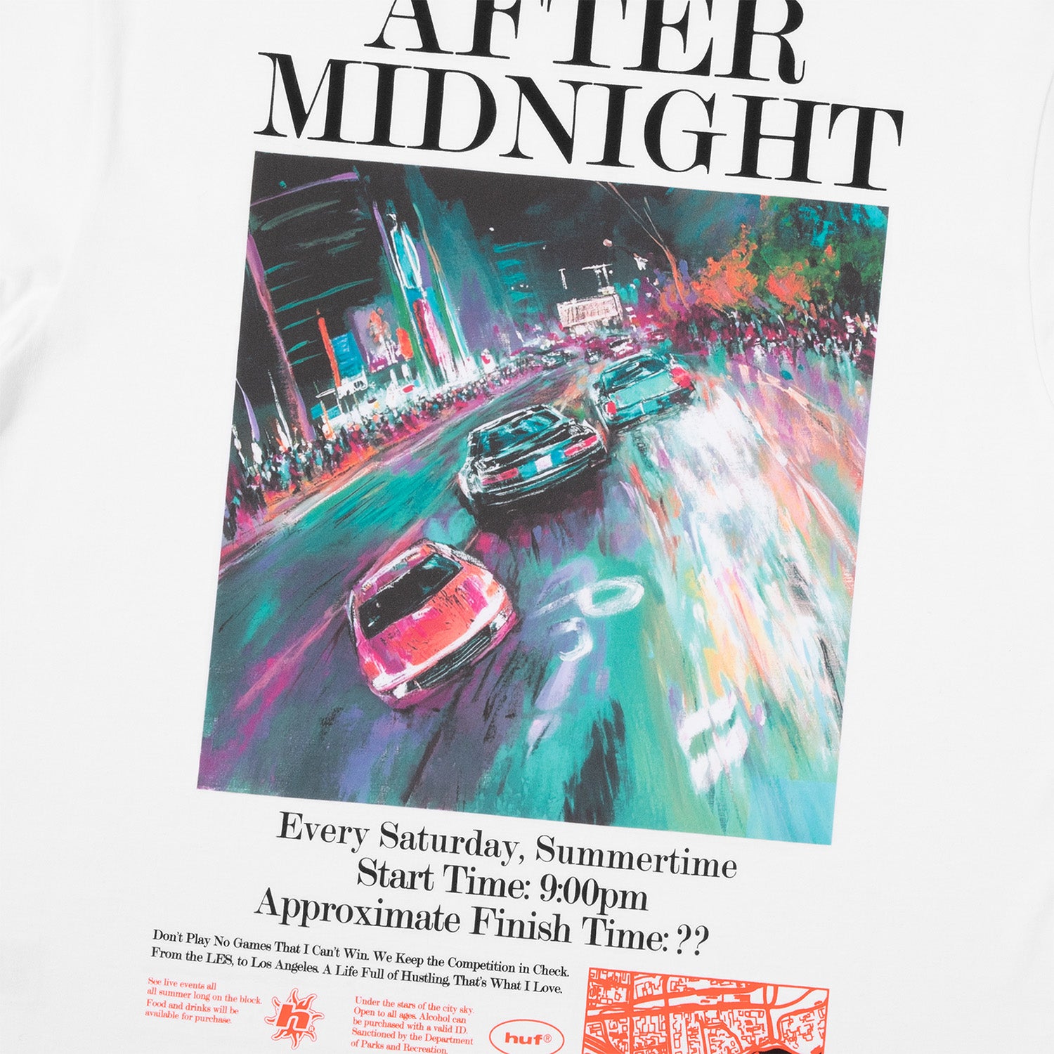 HUF (ハフ) Worldwide JP /T-SHIRTS（Tシャツ）/ AFTER MIDNIGHT TEE商品 / WHITE