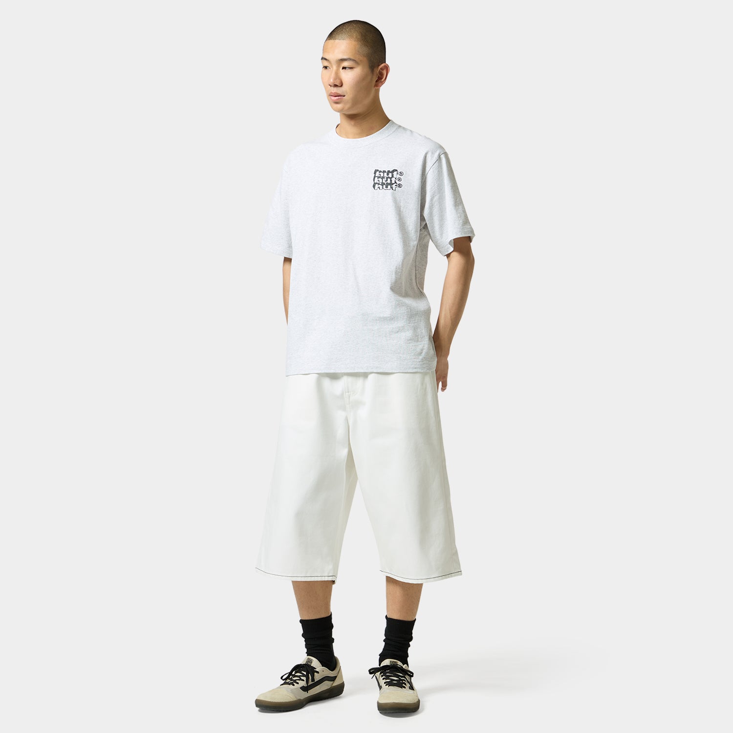 HUF (ハフ) Worldwide JP /T-SHIRTS（Tシャツ）/ HAND STACKED TEE商品 / WHITE