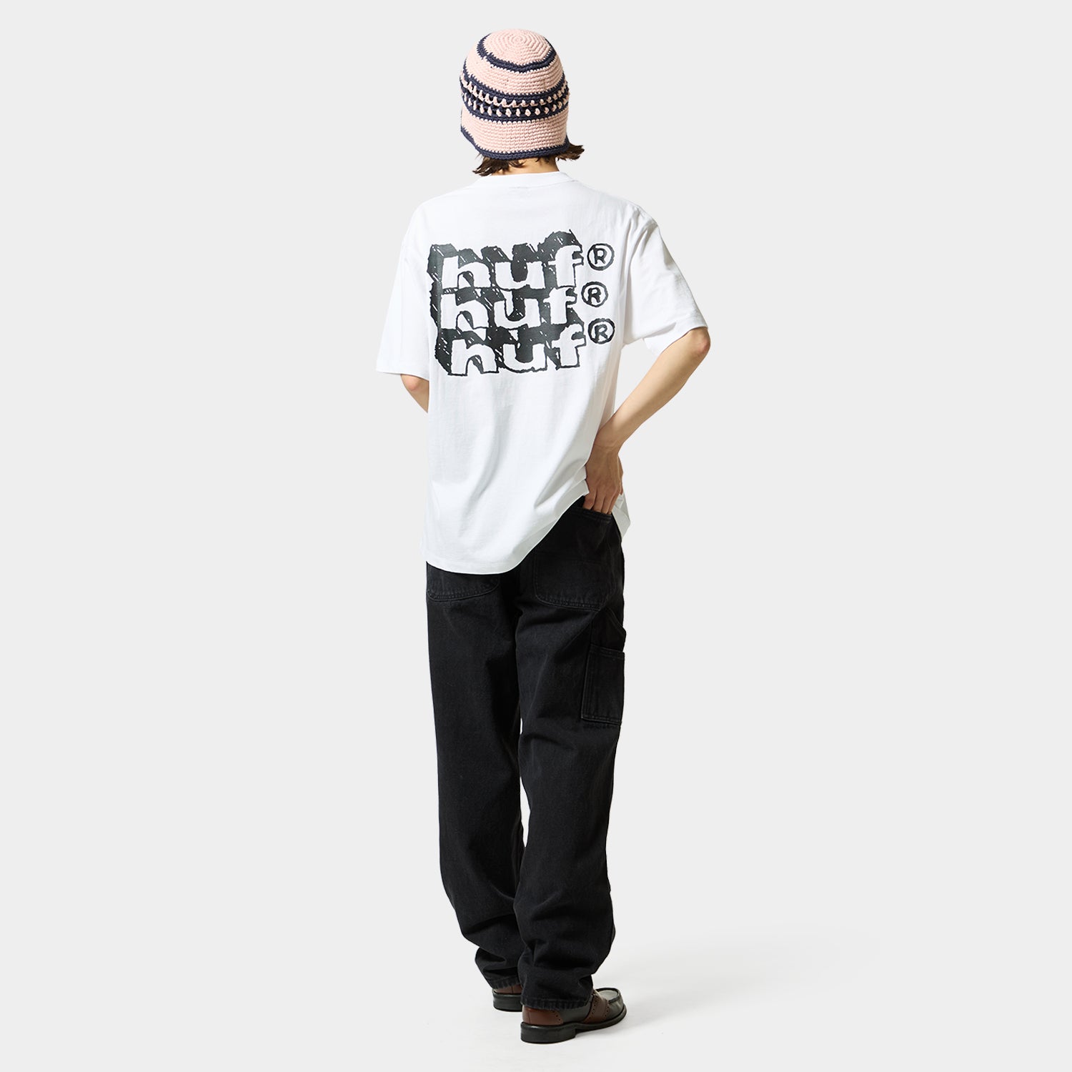 HUF (ハフ) Worldwide JP /T-SHIRTS（Tシャツ）/ HAND STACKED TEE商品 / WHITE