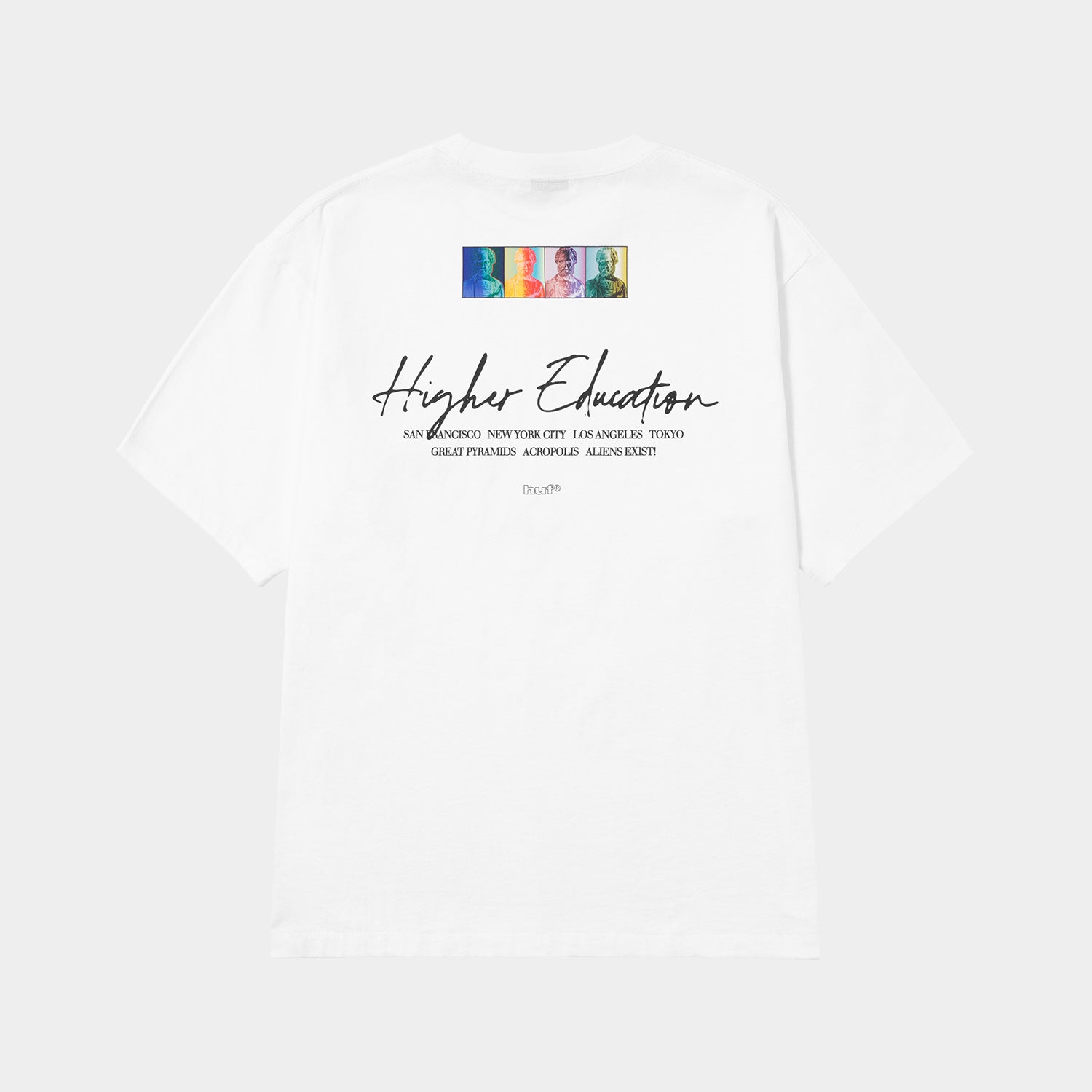 HUF (ハフ) Worldwide JP /T-SHIRTS（Tシャツ）/ HIGHER EDUCATION TEE商品 / WHITE
