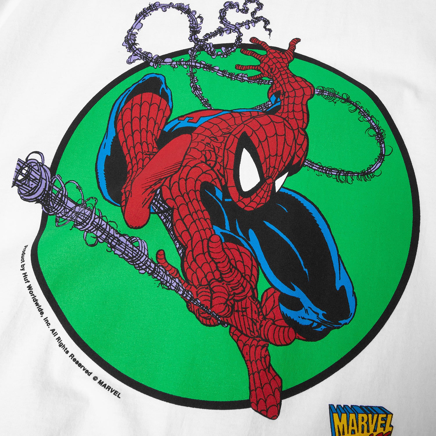 HUF (ハフ) Worldwide JP /T-SHIRTS（Tシャツ）/ HUF X MARVEL SPIDER-MAN THREE HUNDRED TEE商品 / WHITE