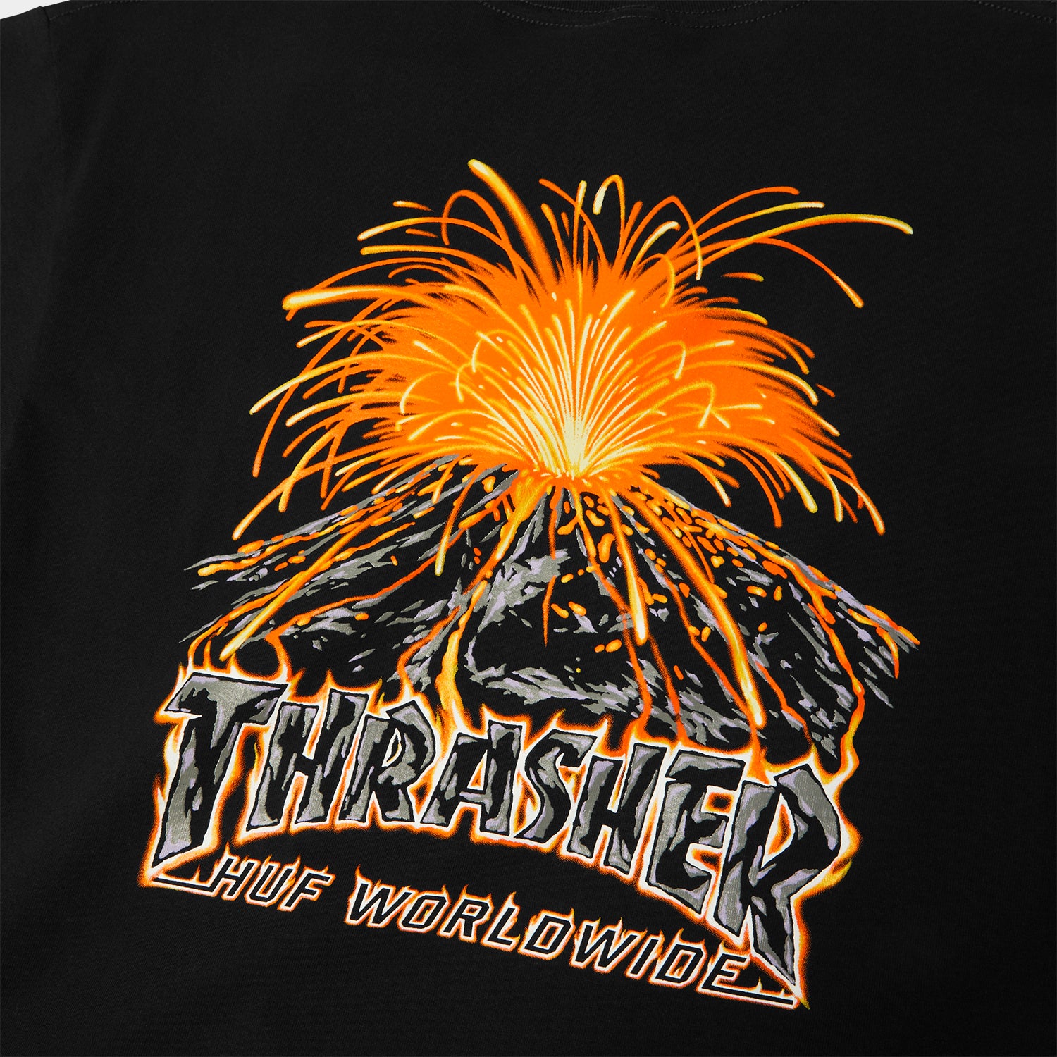 HUF (ハフ) Worldwide JP /T-SHIRTS（Tシャツ）/ HUF X THRASHER MELTDOWN TEE商品 / BLACK
