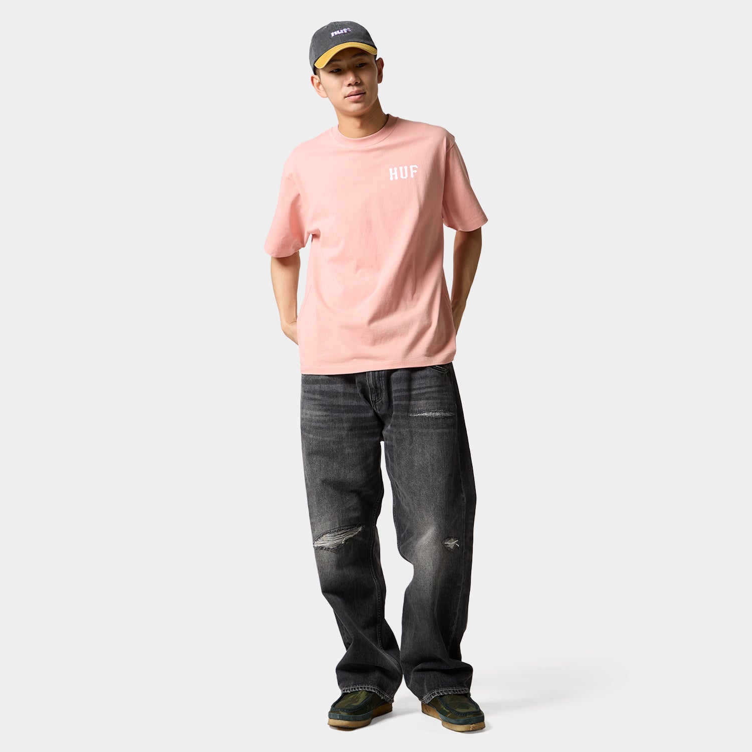 HUF (ハフ) Worldwide JP /T-SHIRTS（Tシャツ）/ CLASSIC H TEE商品 / LT ORANGE