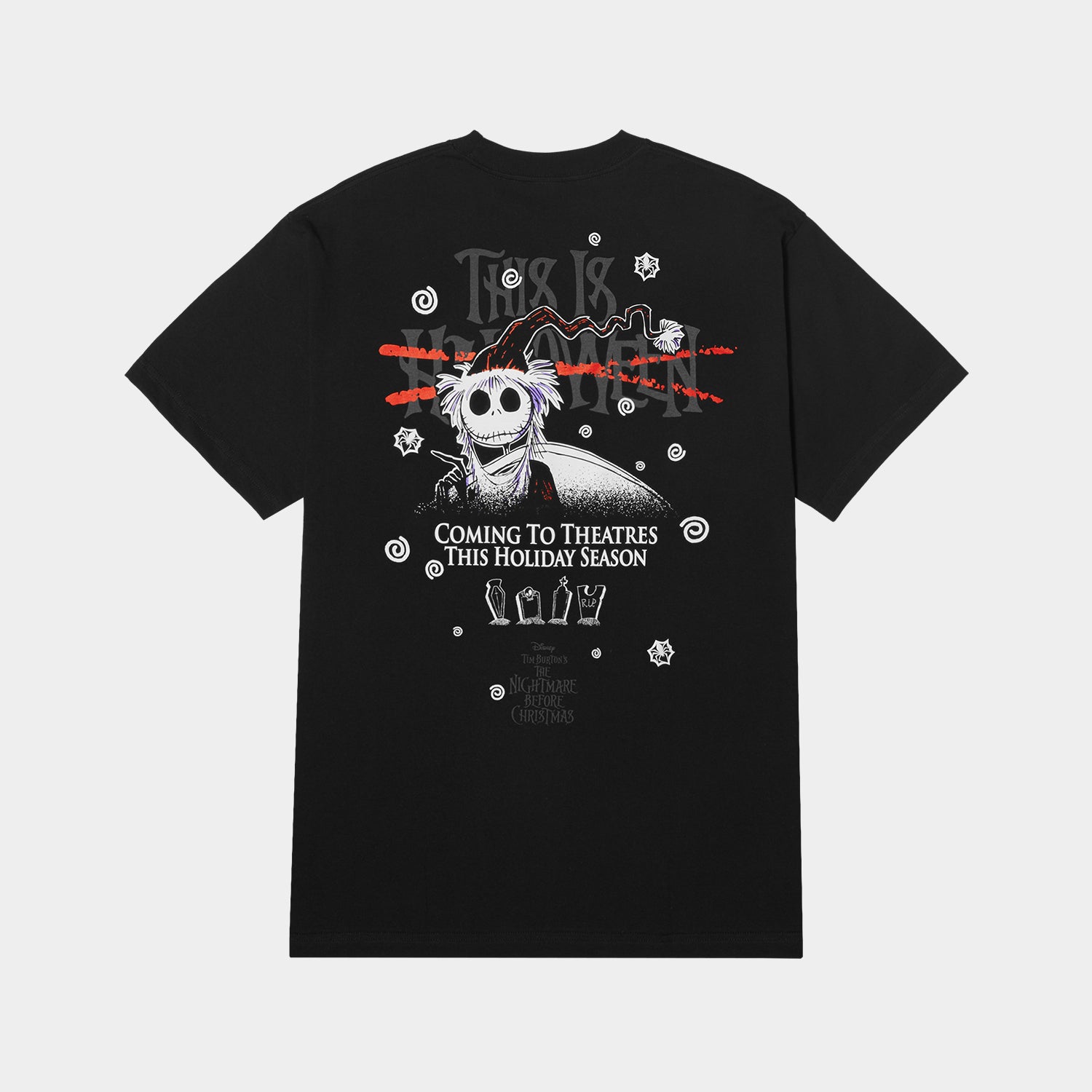 HUF (ハフ) Worldwide JP /T-SHIRTS（Tシャツ）/ HUF X NIGHTMARE BEFORE CHRISTMAS XMAS  TEE商品 / BLACK