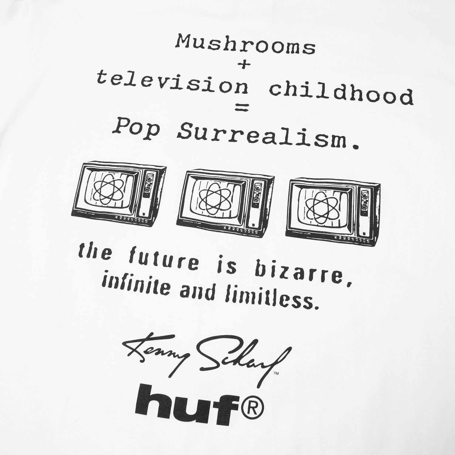 HUF (ハフ) Worldwide JP /T-SHIRTS（Tシャツ）/ KENNY SCHARF TELEVISION CHILDHOOD TEE商品 / WHITE