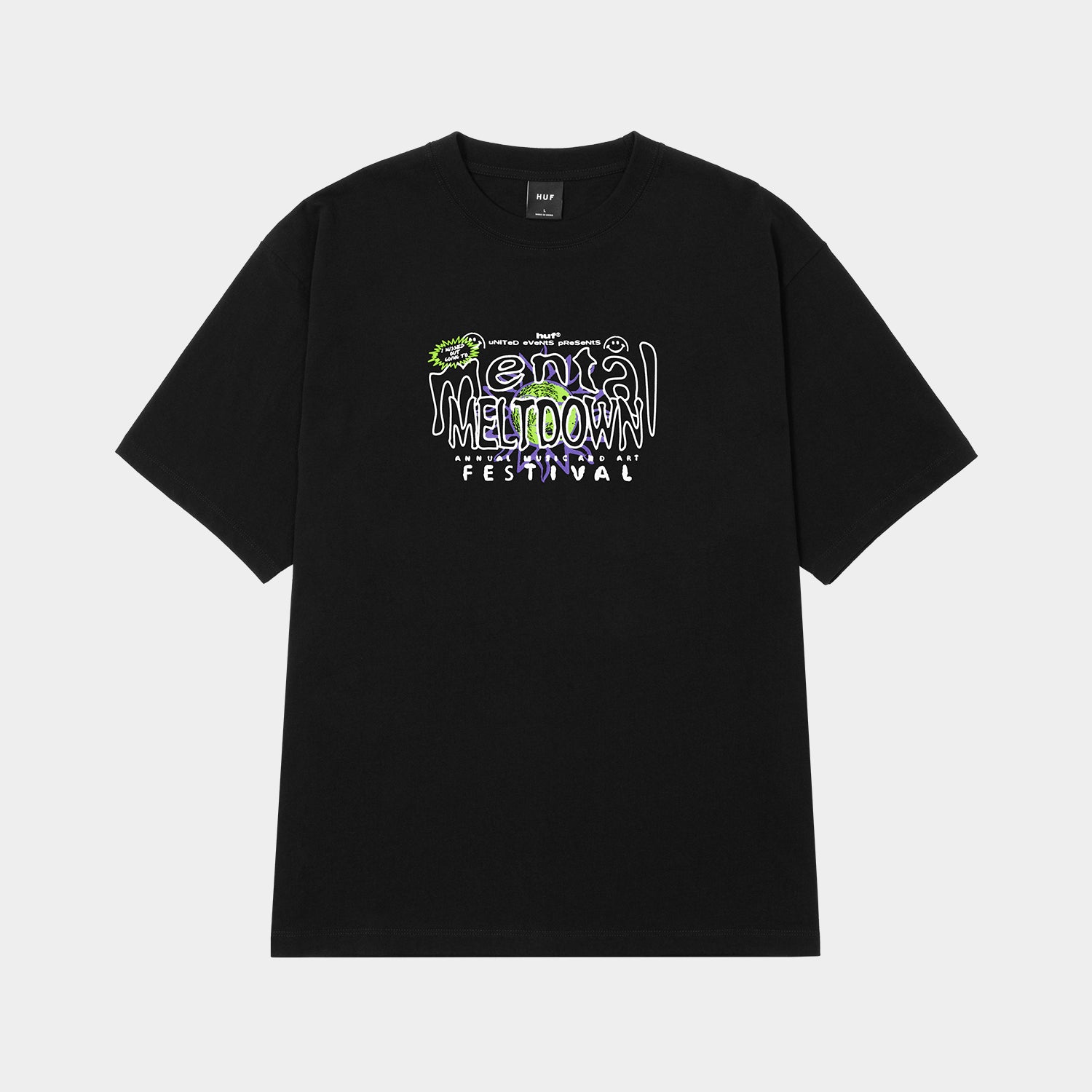 HUF (ハフ) Worldwide JP /T-SHIRTS（Tシャツ）/ MENTAL MELTDOWN TEE商品 / BLACK