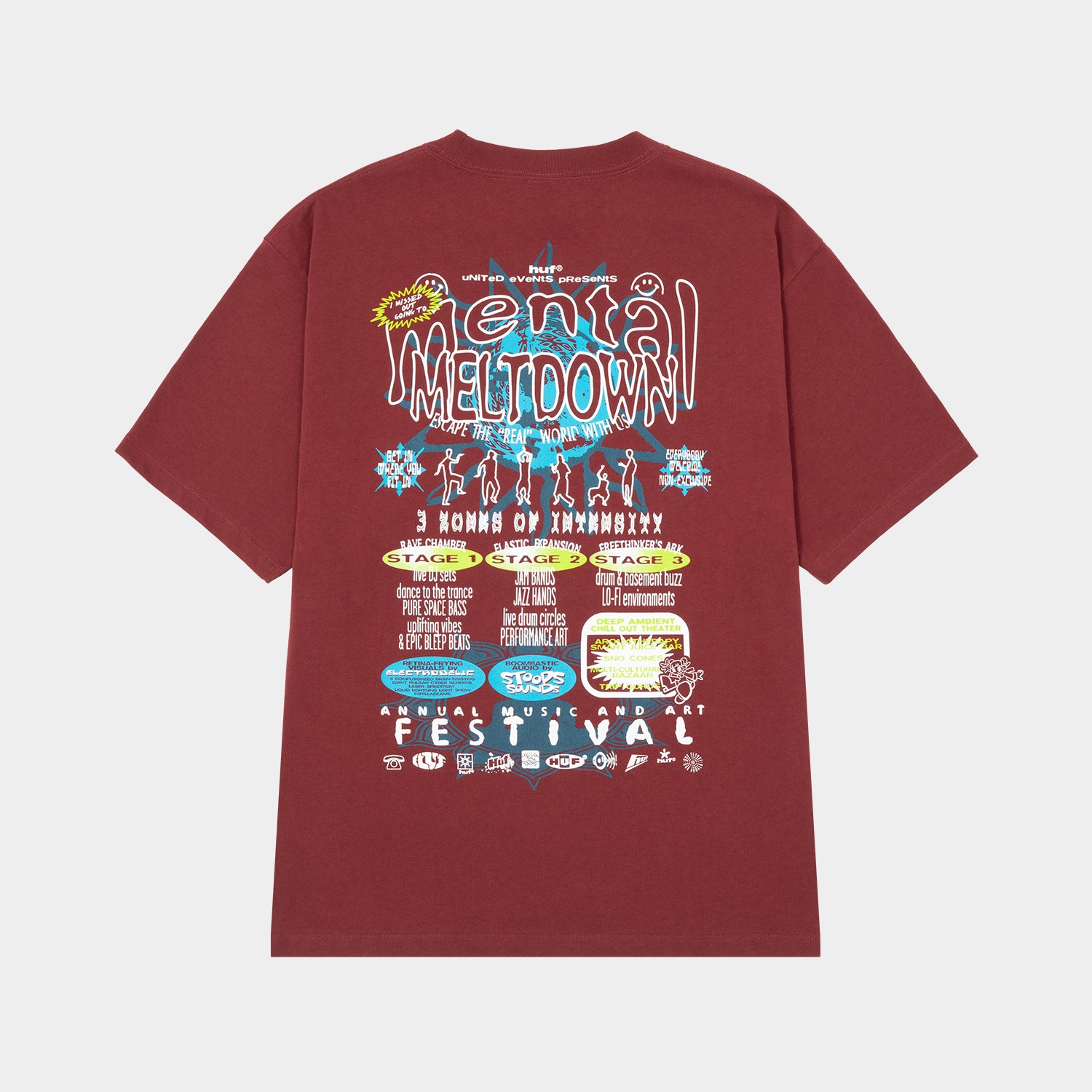 HUF (ハフ) Worldwide JP /T-SHIRTS（Tシャツ）/ MENTAL MELTDOWN TEE商品 / BLACK