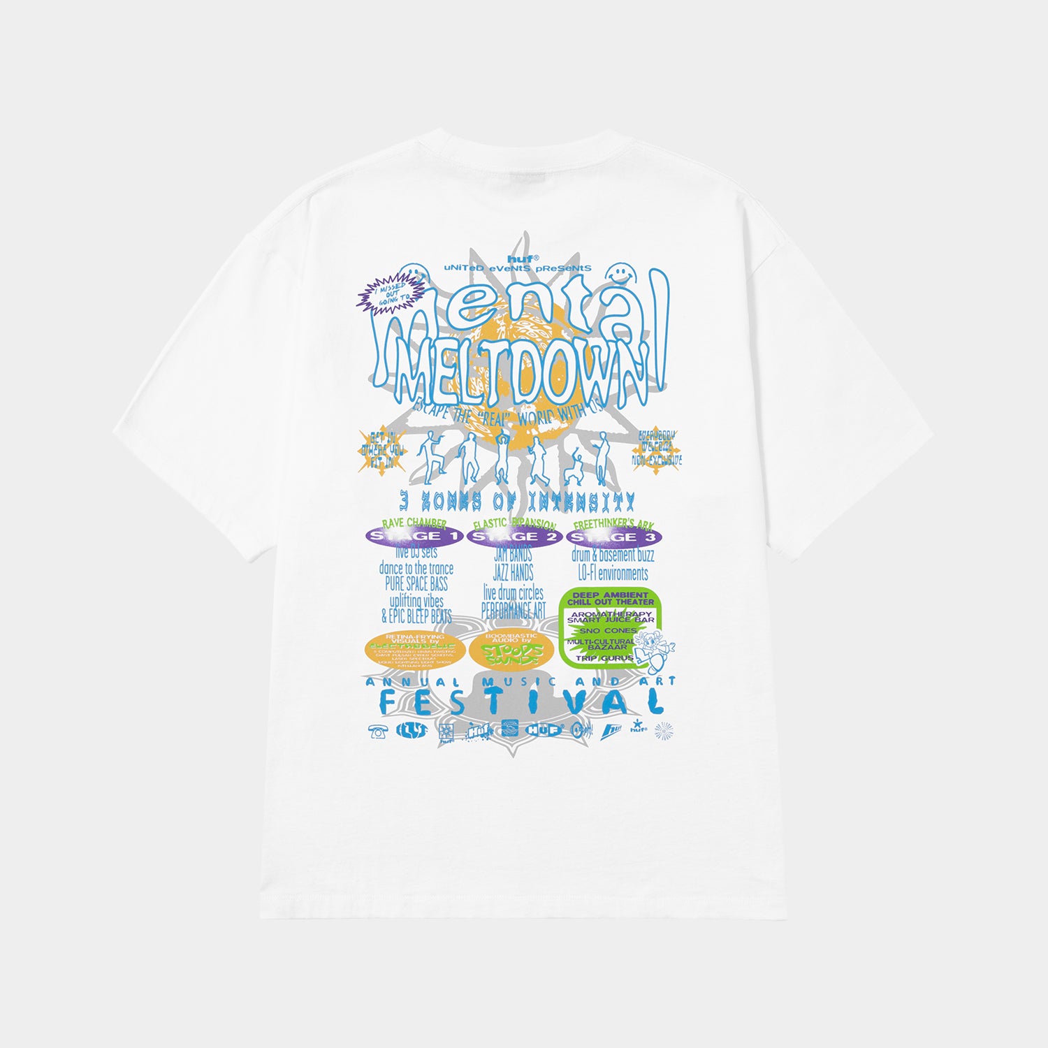 HUF (ハフ) Worldwide JP /T-SHIRTS（Tシャツ）/ MENTAL MELTDOWN TEE商品 / BLACK