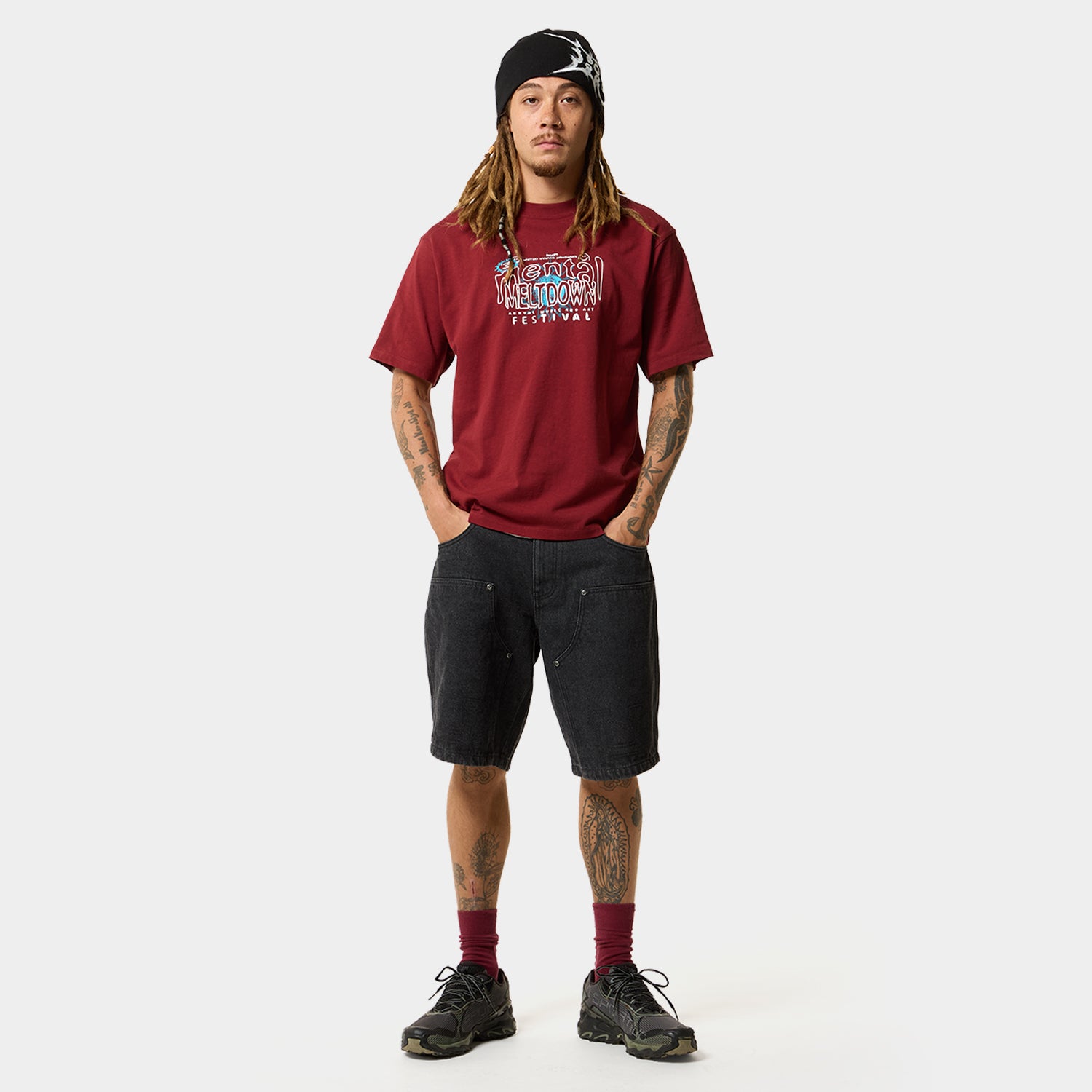 HUF (ハフ) Worldwide JP /T-SHIRTS（Tシャツ）/ MENTAL MELTDOWN TEE商品 / BLACK