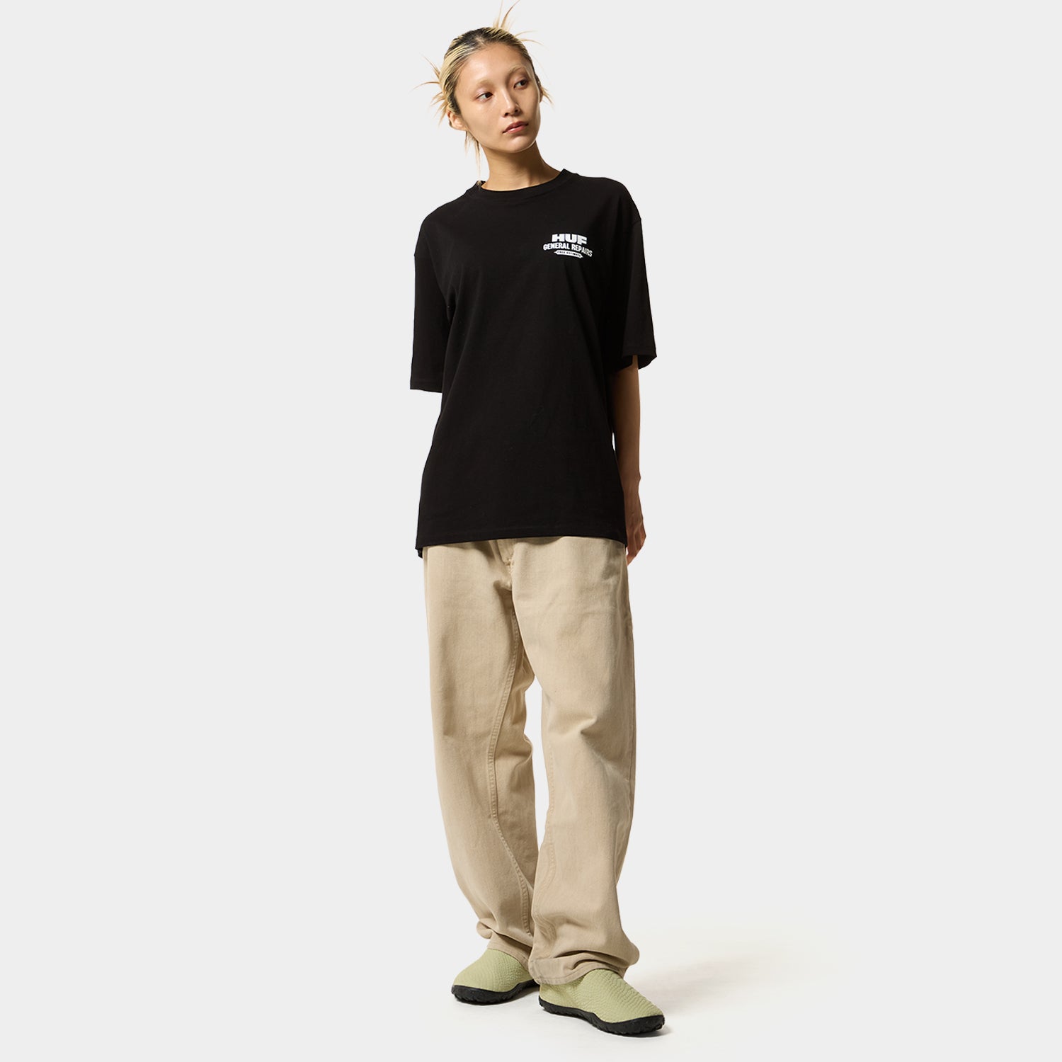 HUF (ハフ) Worldwide JP /T-SHIRTS（Tシャツ）/ GENERAL REPAIRS TEE商品 / BLACK
