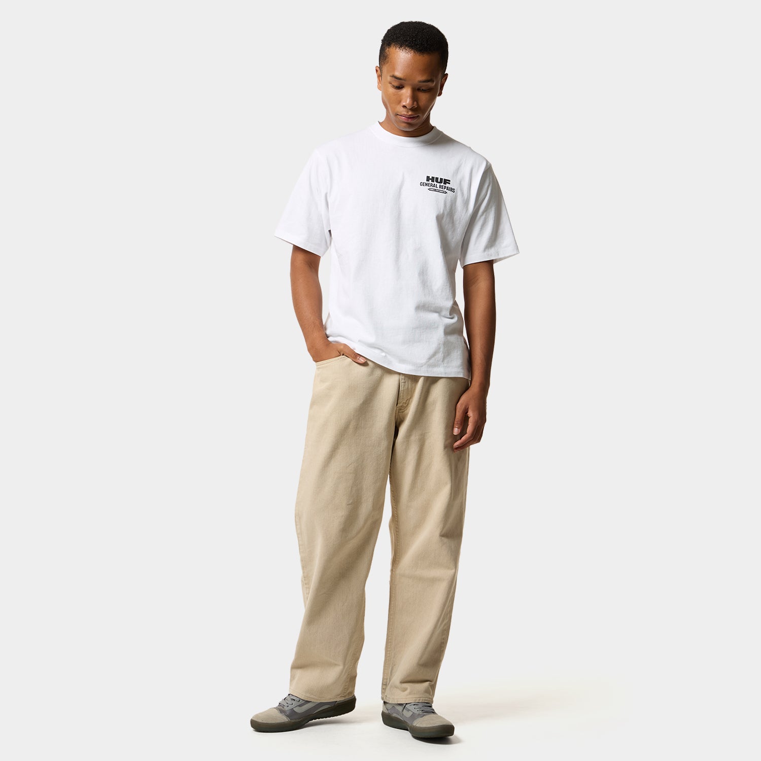 HUF (ハフ) Worldwide JP /T-SHIRTS（Tシャツ）/ GENERAL REPAIRS TEE商品 / BLACK