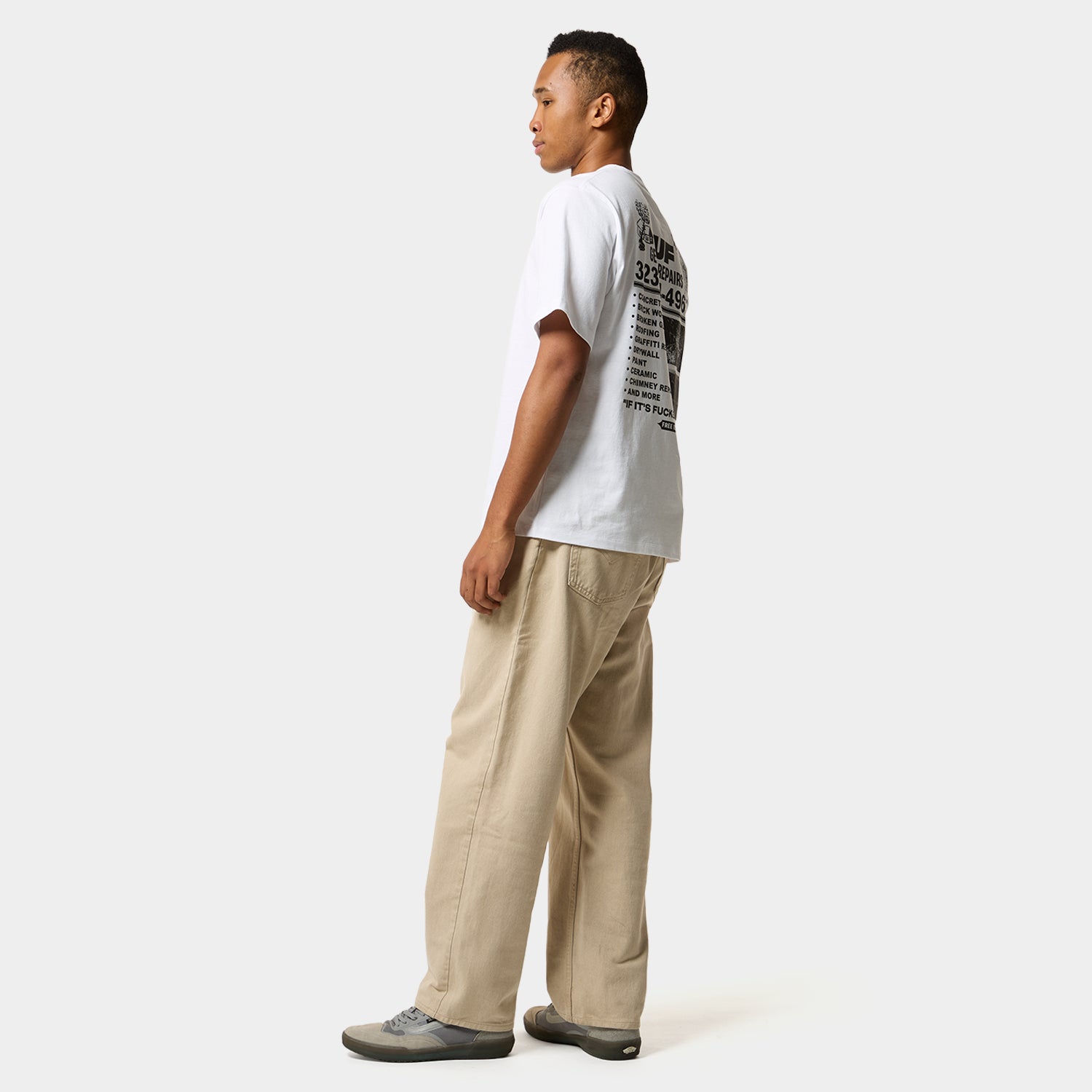HUF (ハフ) Worldwide JP /T-SHIRTS（Tシャツ）/ GENERAL REPAIRS TEE商品 / BLACK