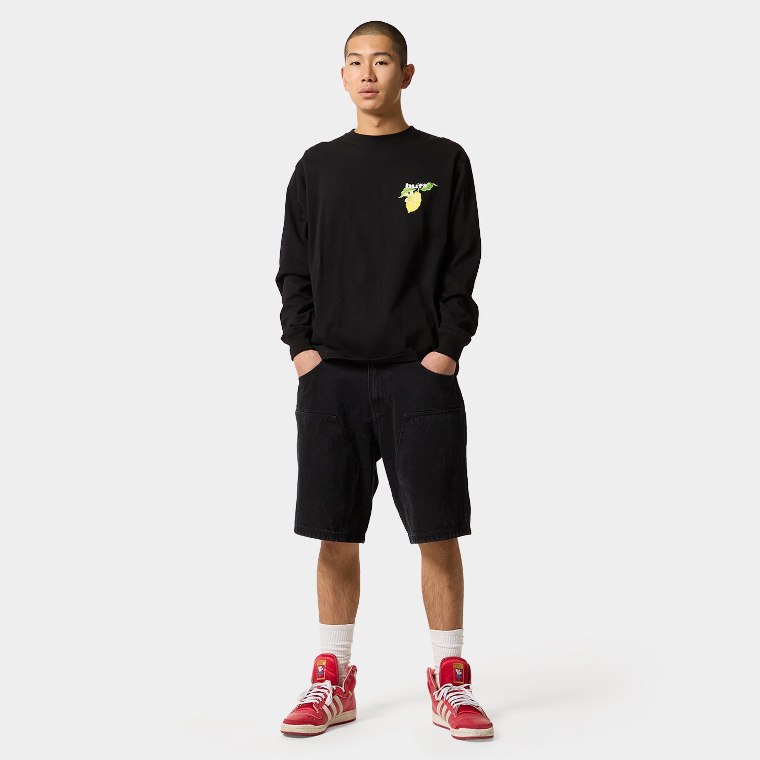 HUF (ハフ) Worldwide JP /T-SHIRTS（Tシャツ）/ SOUR LEMON LS TEE商品 / BLACK