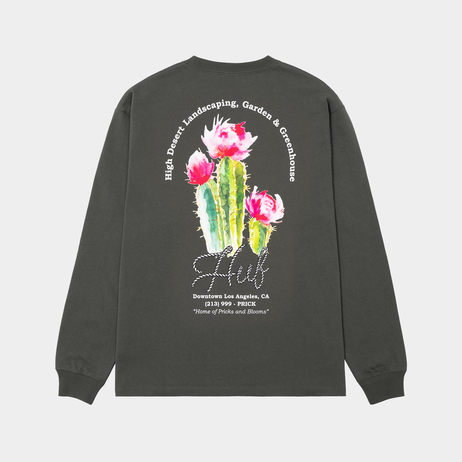 HUF (ハフ) Worldwide JP /T-SHIRTS（Tシャツ）/ DESERT ROSE LS TEE商品 / CHARCOAL