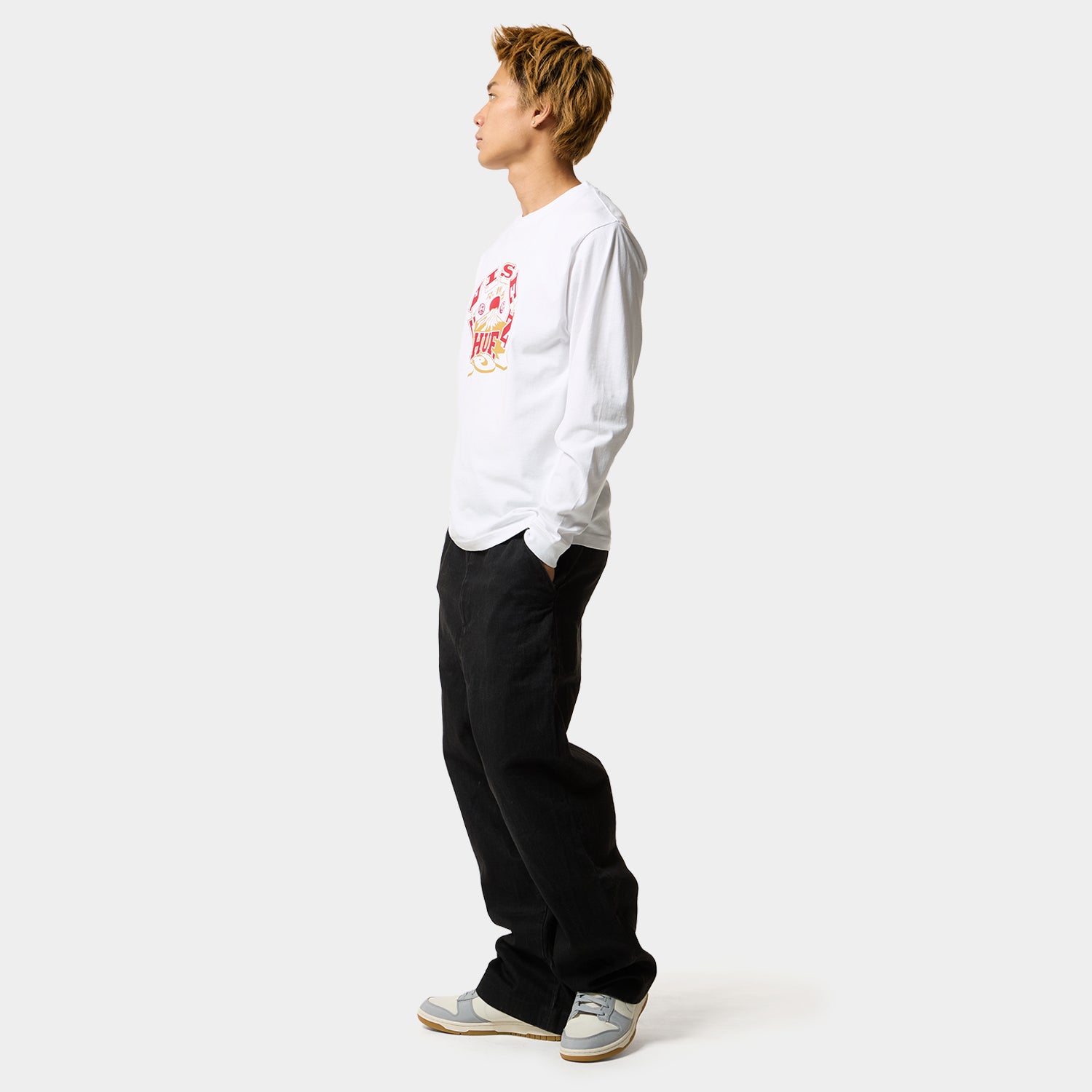HUF (ハフ) Worldwide JP /T-SHIRTS（Tシャツ）/ HUF X EVISEN SKATEBOARDS HUFUJI LS TEE商品 / WHITE