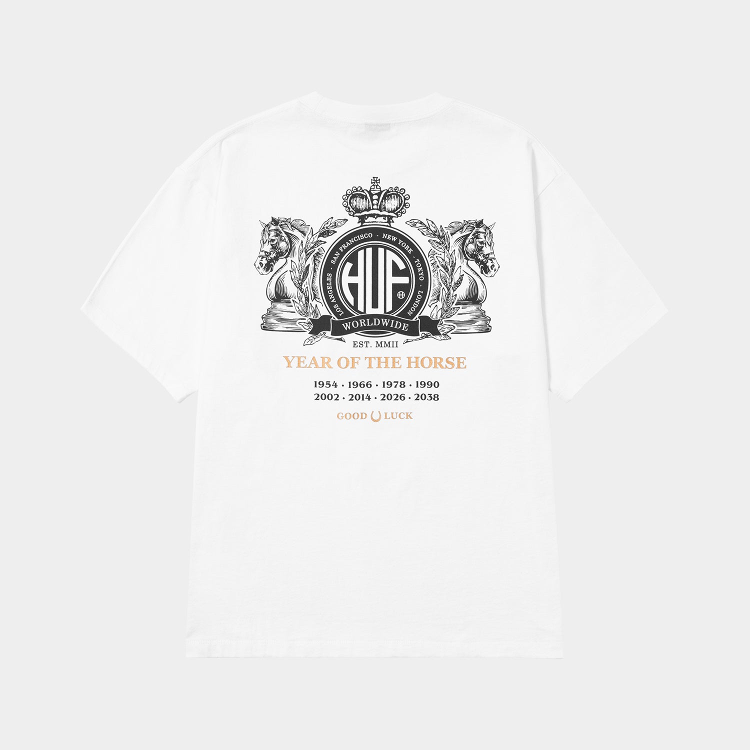 HUF (ハフ) Worldwide JP /T-SHIRTS（Tシャツ）/ YEAR OF THE HORSE TEE商品 / WHITE