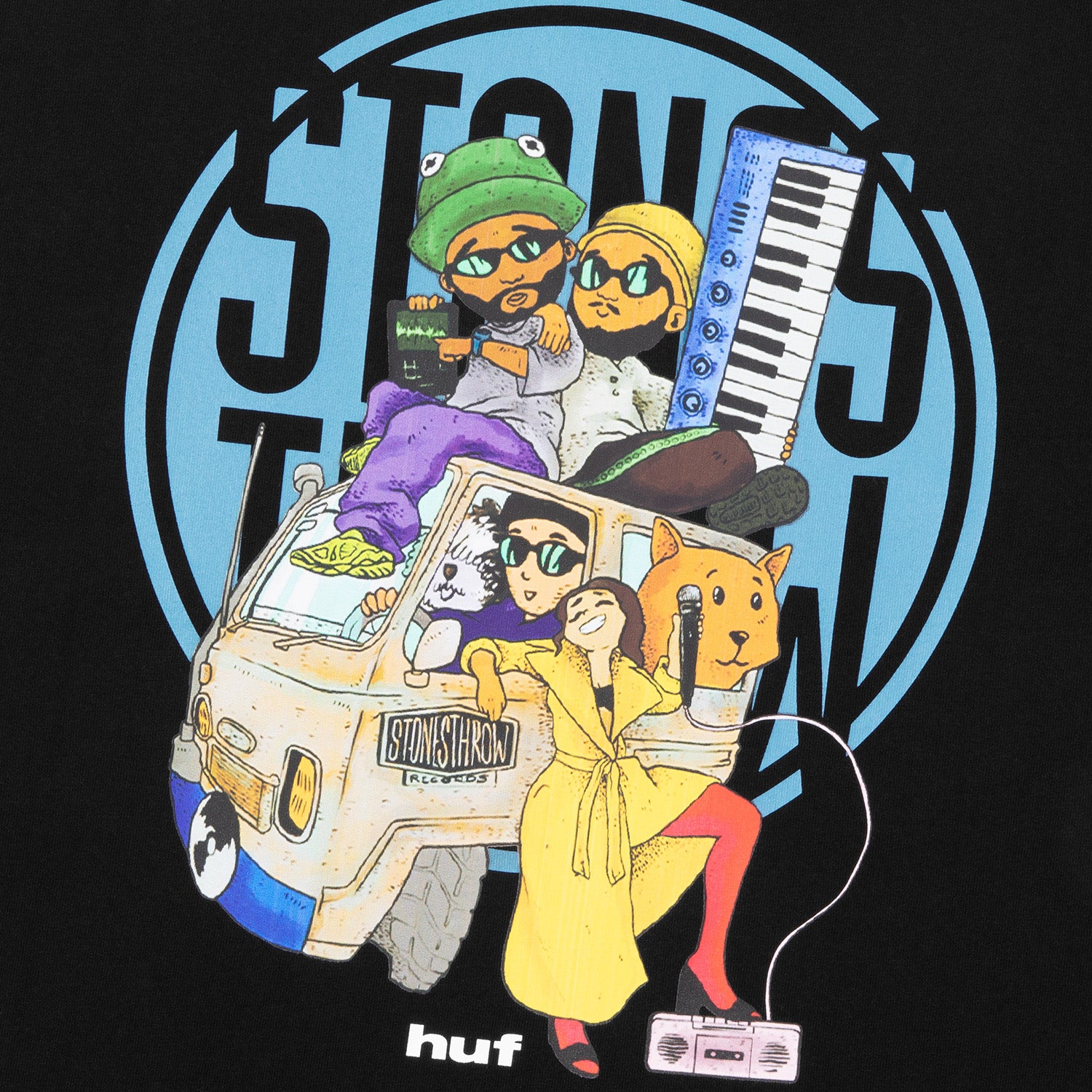 HUF (ハフ) Worldwide JP /T-SHIRTS（Tシャツ）/ HUF X STONES THROW 30th JAPAN TOUR TEE商品 / BLACK